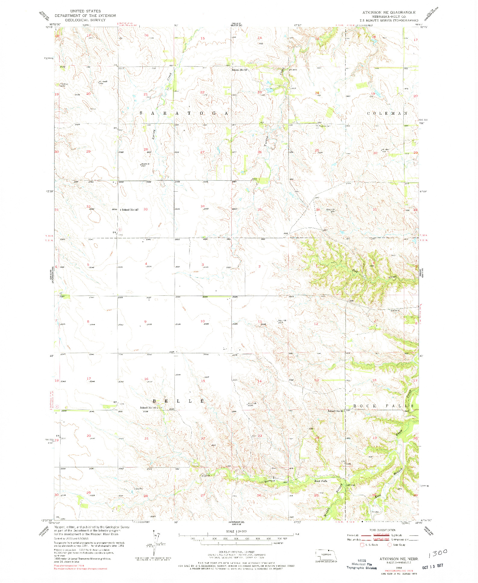 USGS 1:24000-SCALE QUADRANGLE FOR ATKINSON NE, NE 1954
