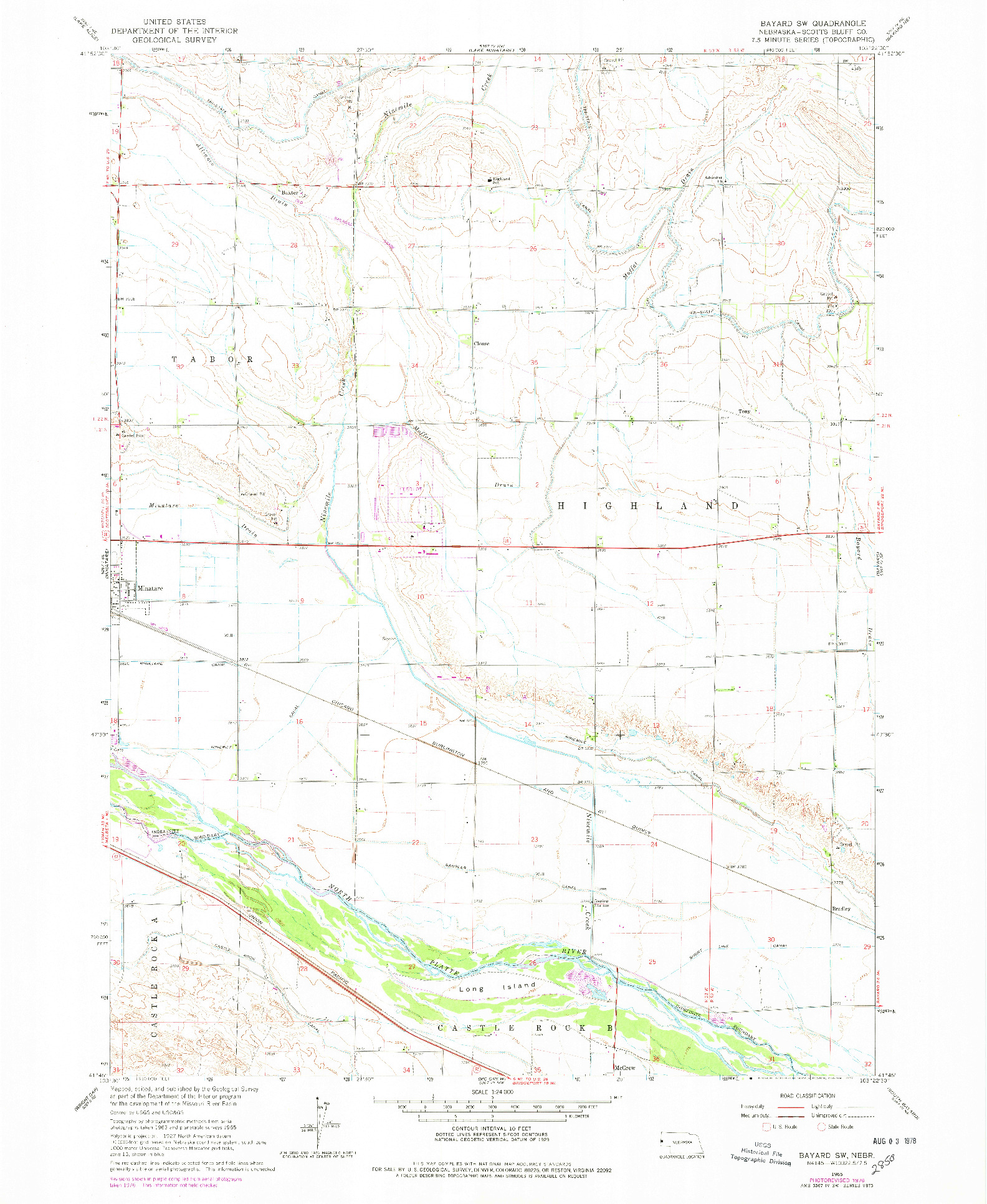 USGS 1:24000-SCALE QUADRANGLE FOR BAYARD SW, NE 1965