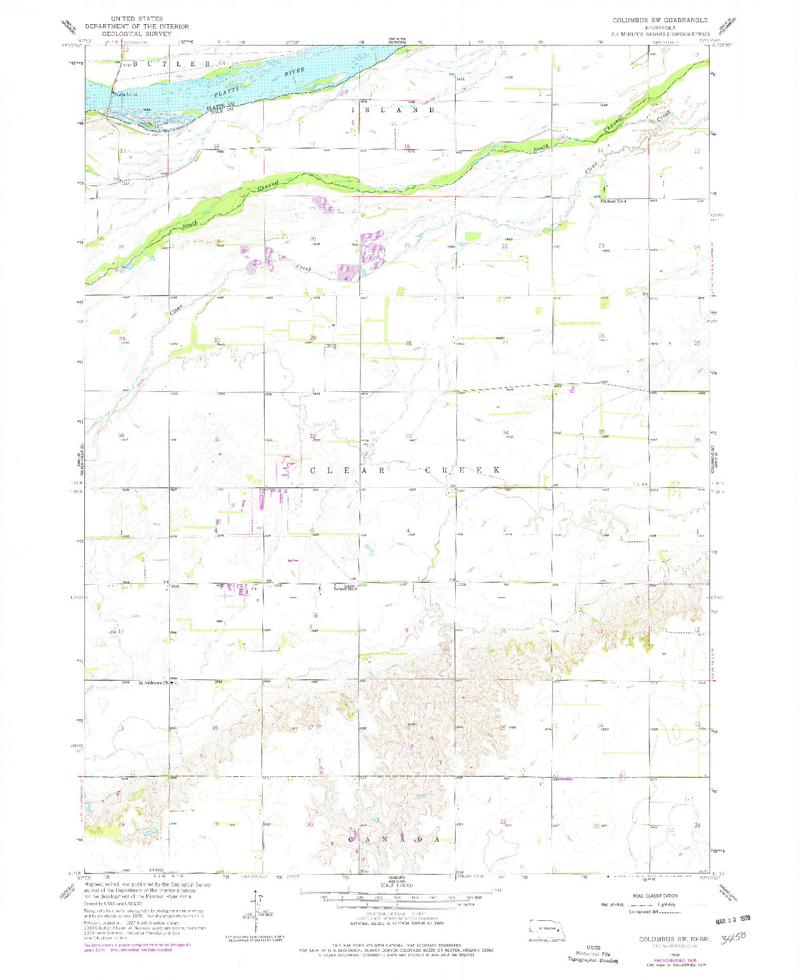 USGS 1:24000-SCALE QUADRANGLE FOR COLUMBUS SW, NE 1958