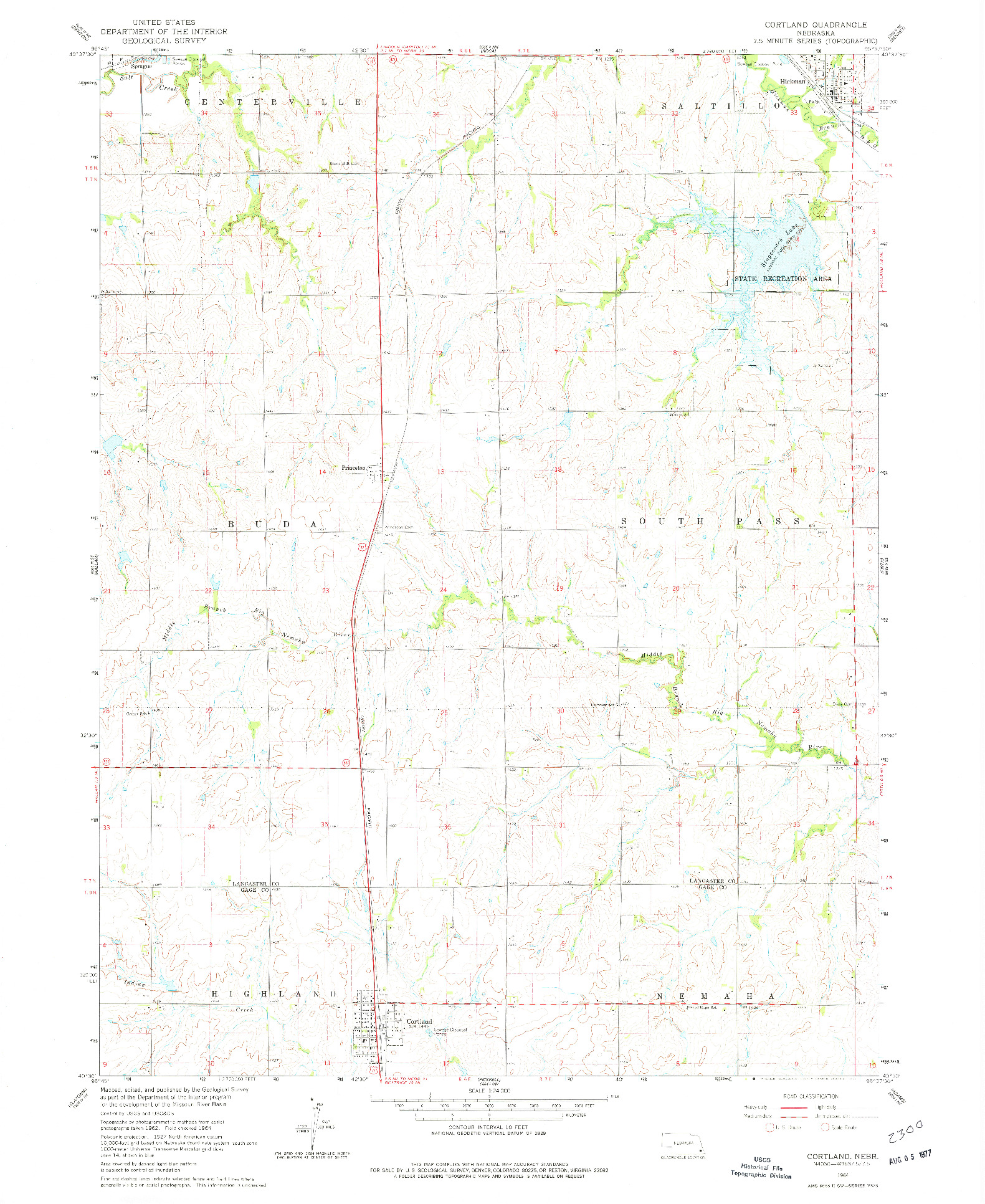 USGS 1:24000-SCALE QUADRANGLE FOR CORTLAND, NE 1964