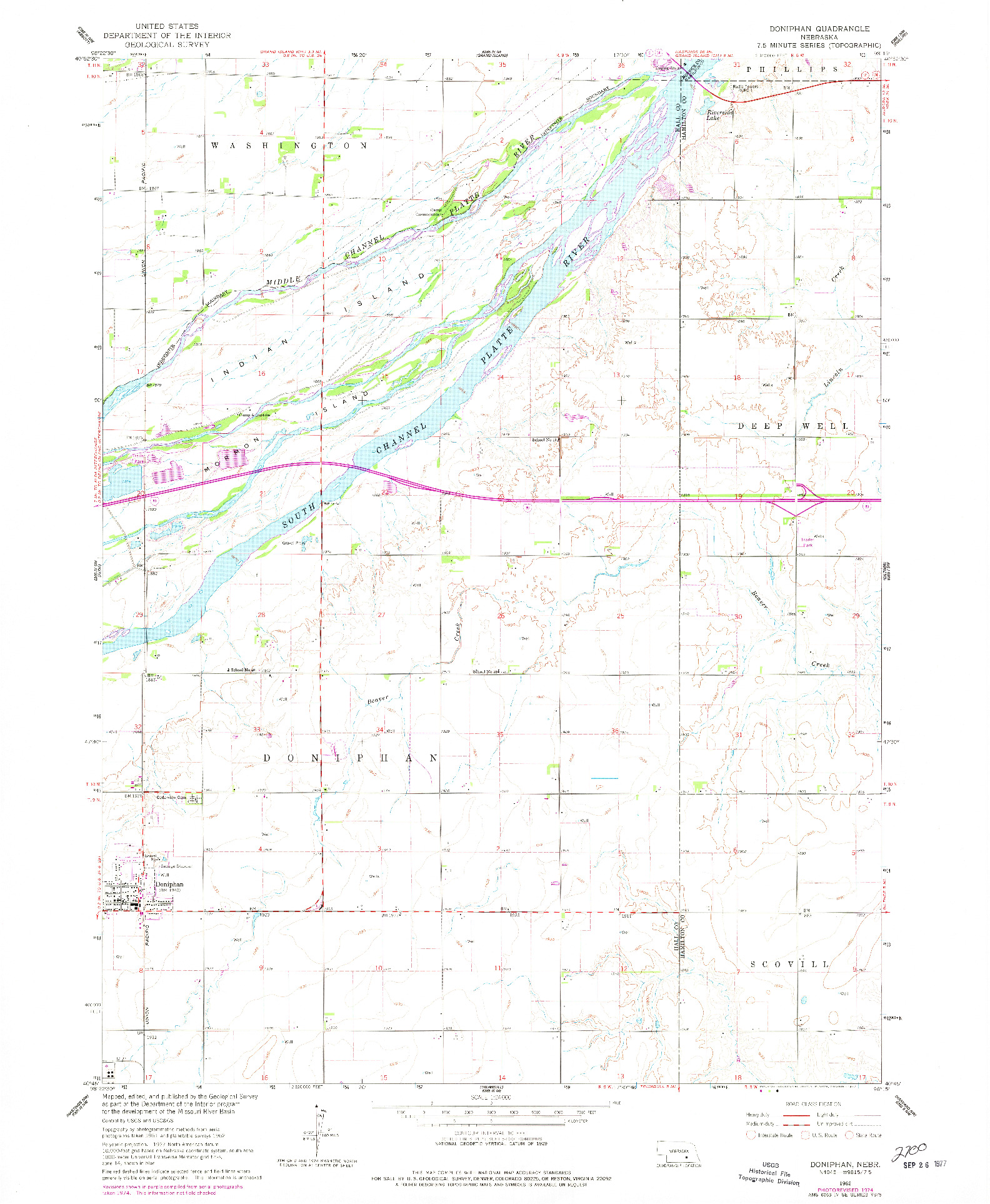 USGS 1:24000-SCALE QUADRANGLE FOR DONIPHAN, NE 1962
