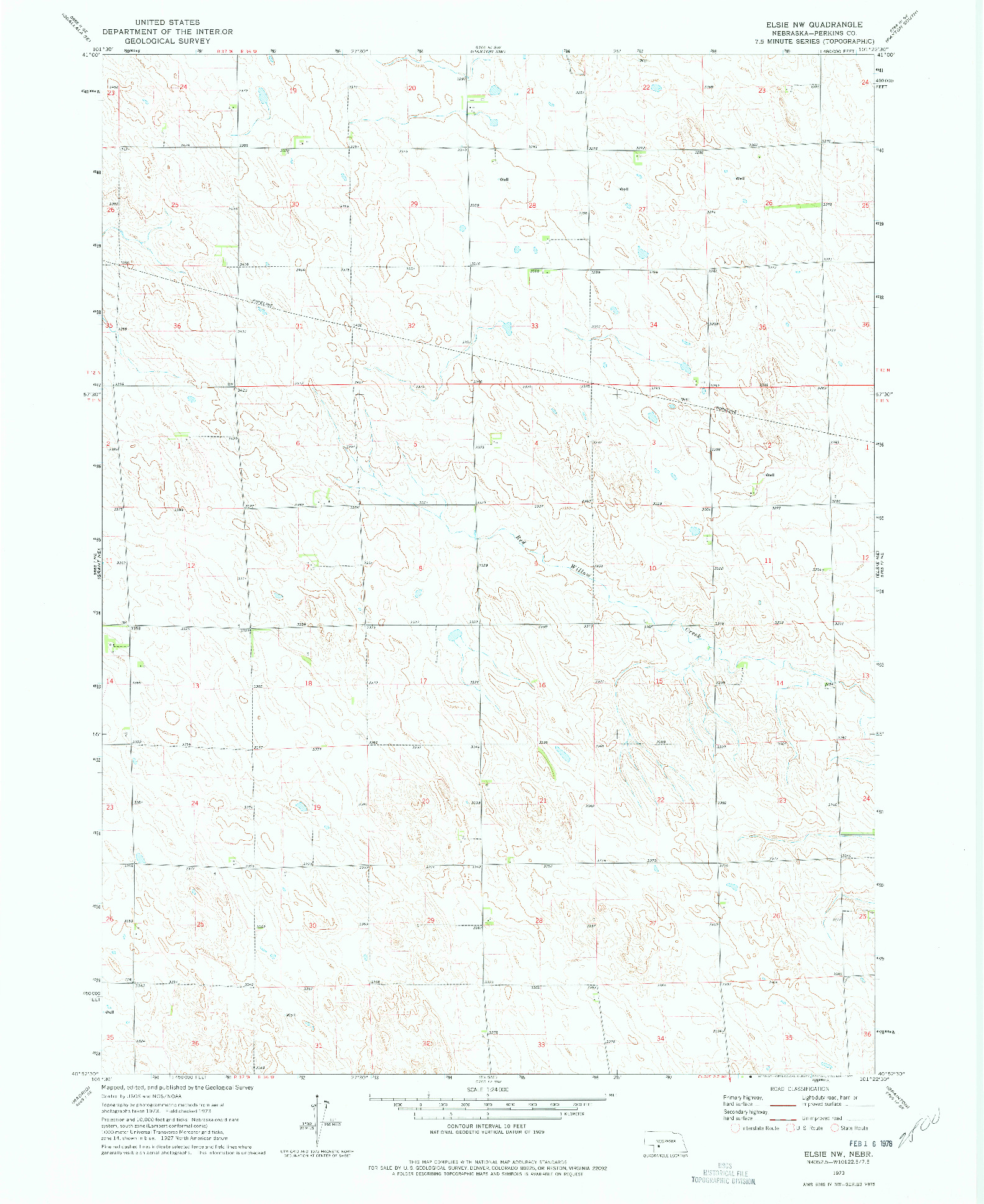 USGS 1:24000-SCALE QUADRANGLE FOR ELSIE NW, NE 1973
