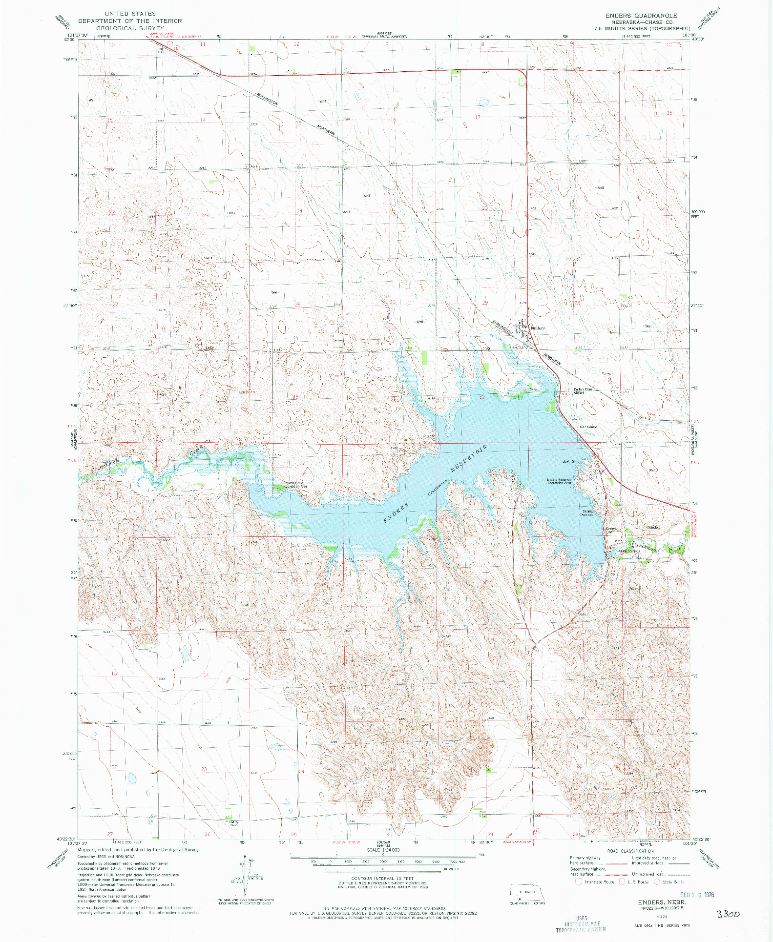 USGS 1:24000-SCALE QUADRANGLE FOR ENDERS, NE 1973