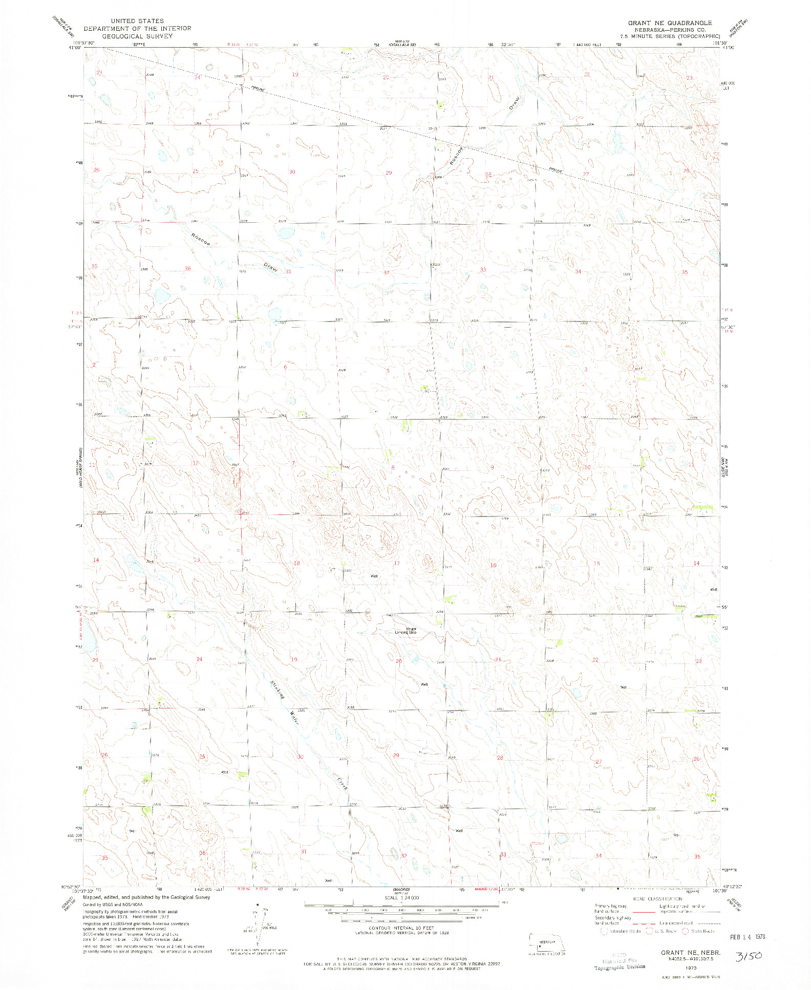 USGS 1:24000-SCALE QUADRANGLE FOR GRANT NE, NE 1973