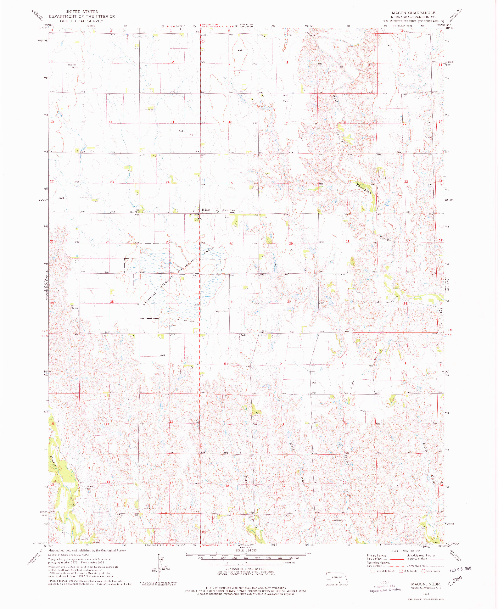 USGS 1:24000-SCALE QUADRANGLE FOR MACON, NE 1973