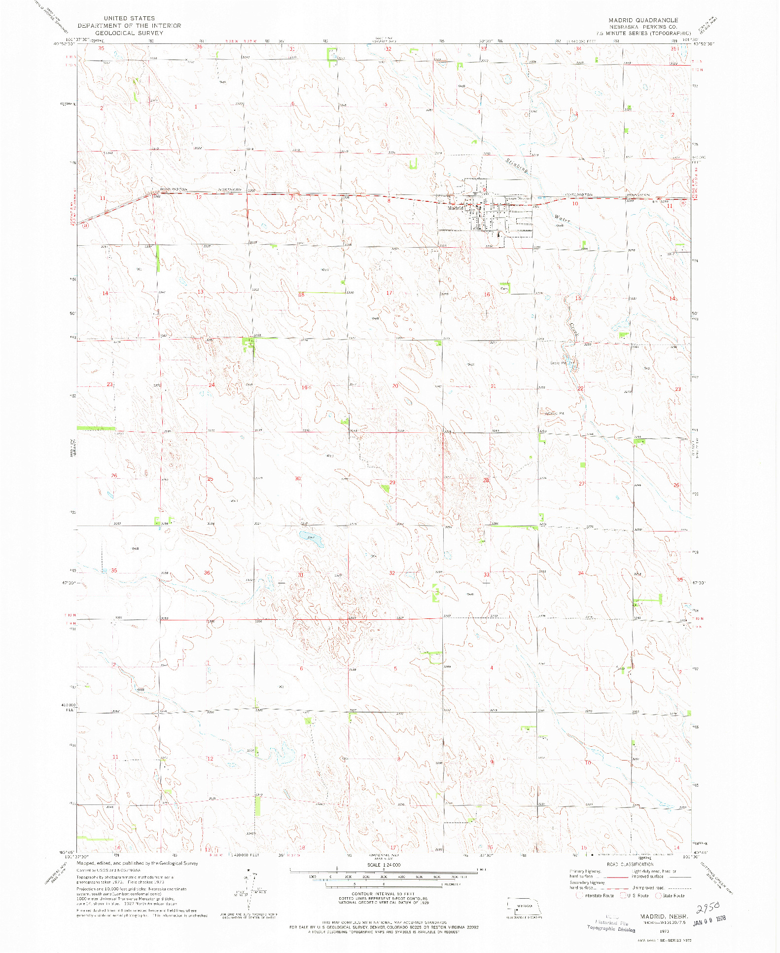 USGS 1:24000-SCALE QUADRANGLE FOR MADRID, NE 1973