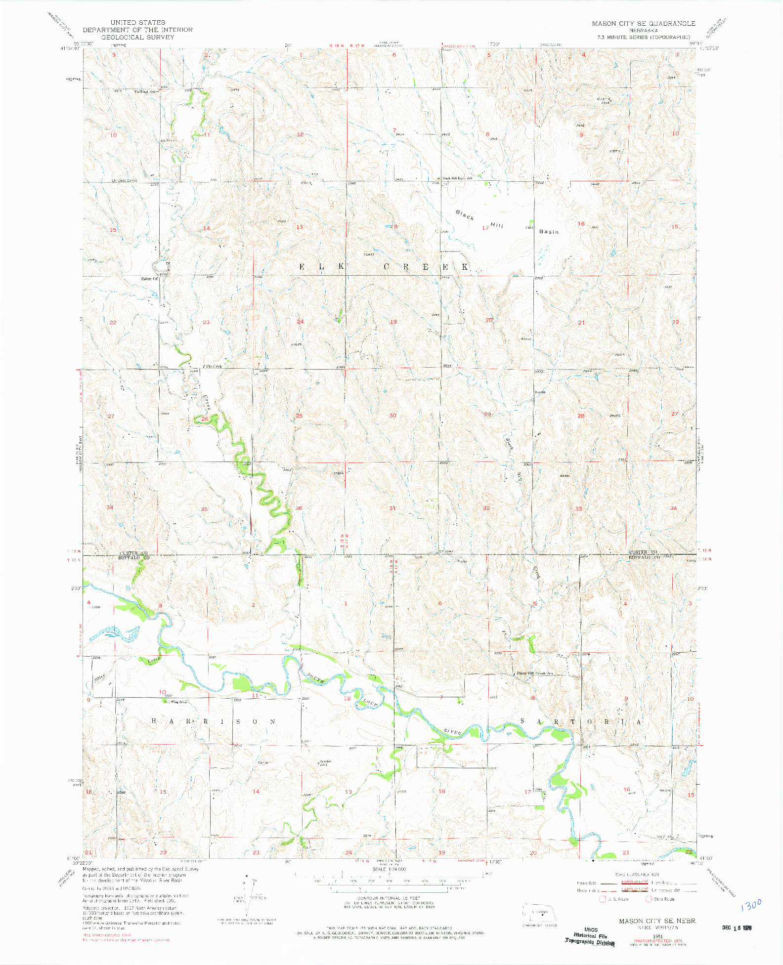 USGS 1:24000-SCALE QUADRANGLE FOR MASON CITY SE, NE 1951