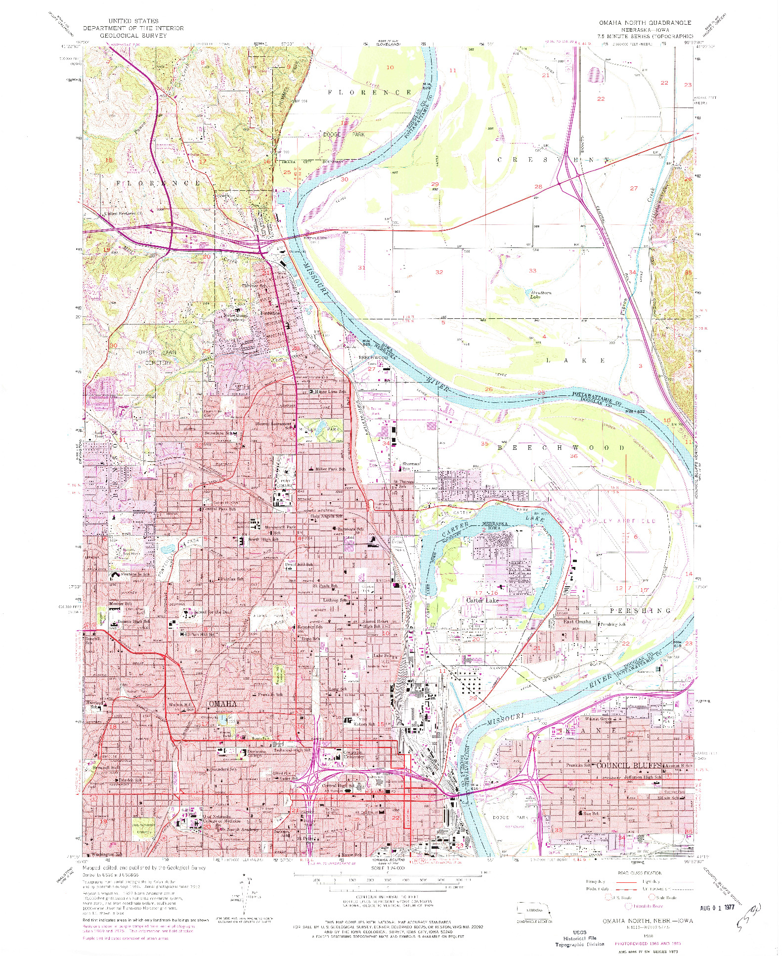 USGS 1:24000-SCALE QUADRANGLE FOR OMAHA NORTH, NE 1956