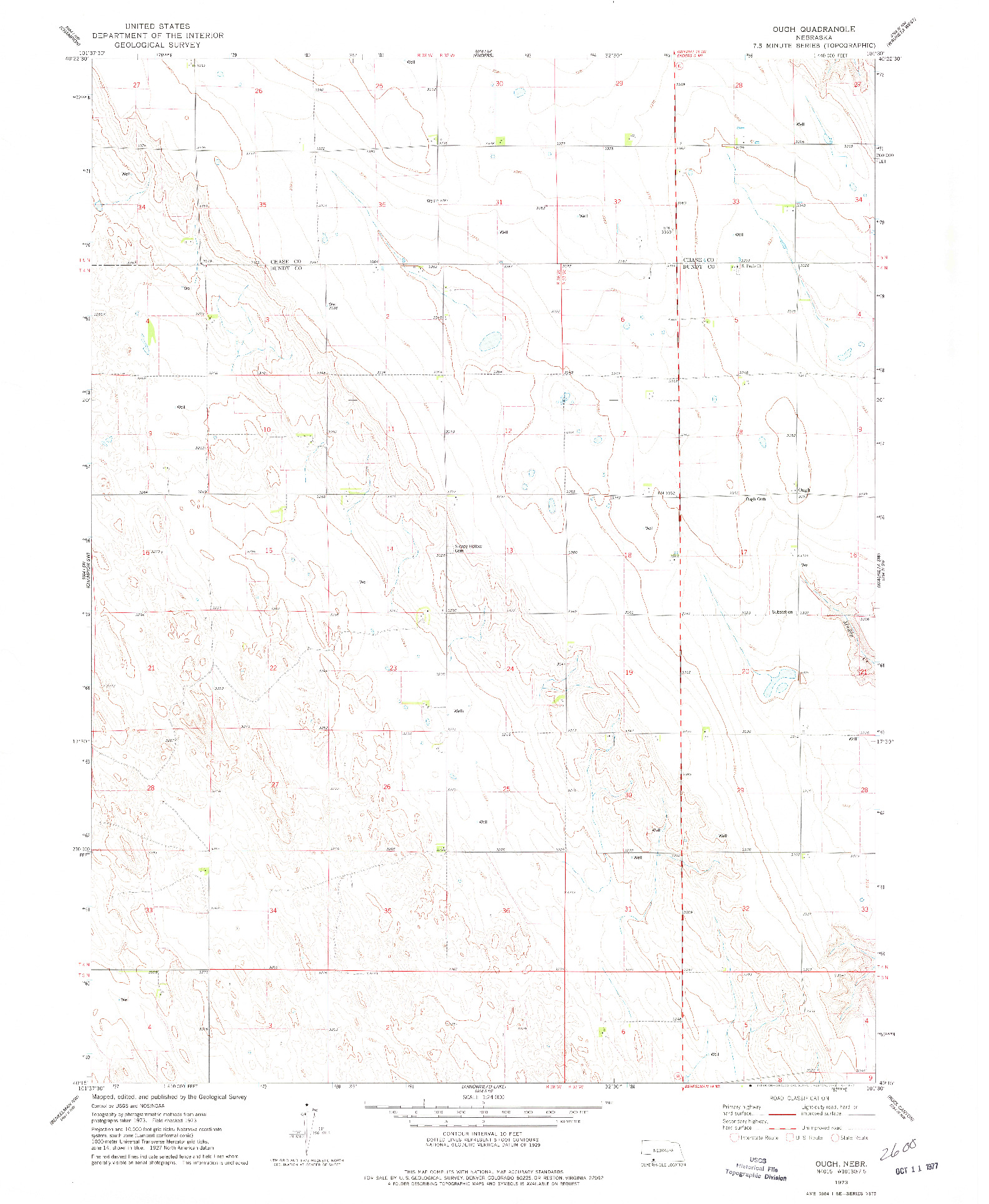 USGS 1:24000-SCALE QUADRANGLE FOR OUGH, NE 1973
