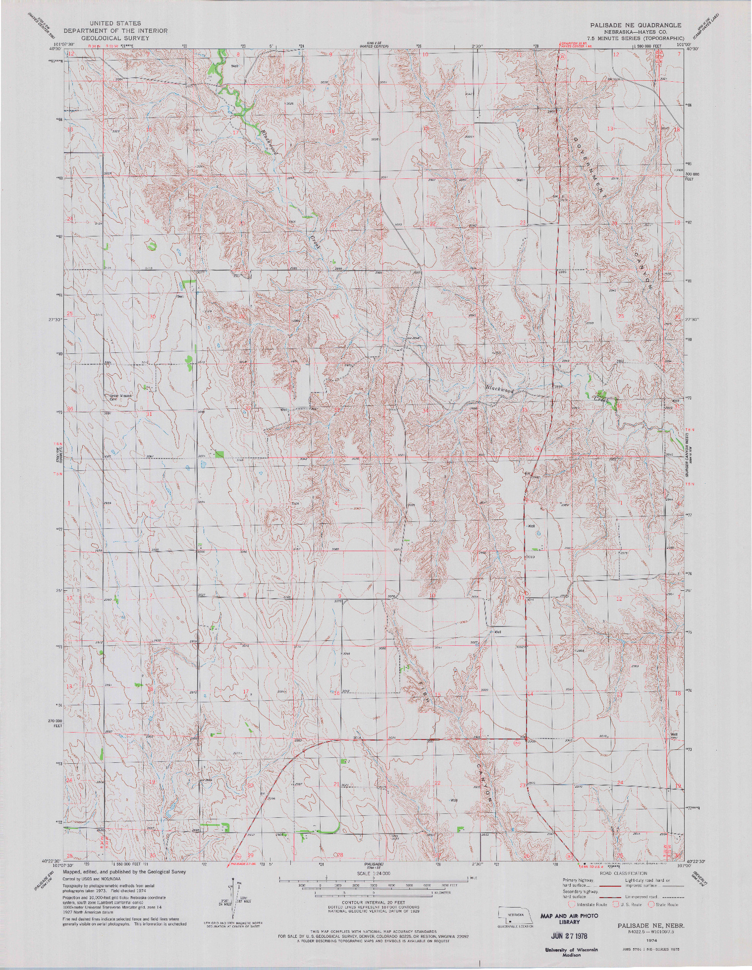 USGS 1:24000-SCALE QUADRANGLE FOR PALISADE NE, NE 1974