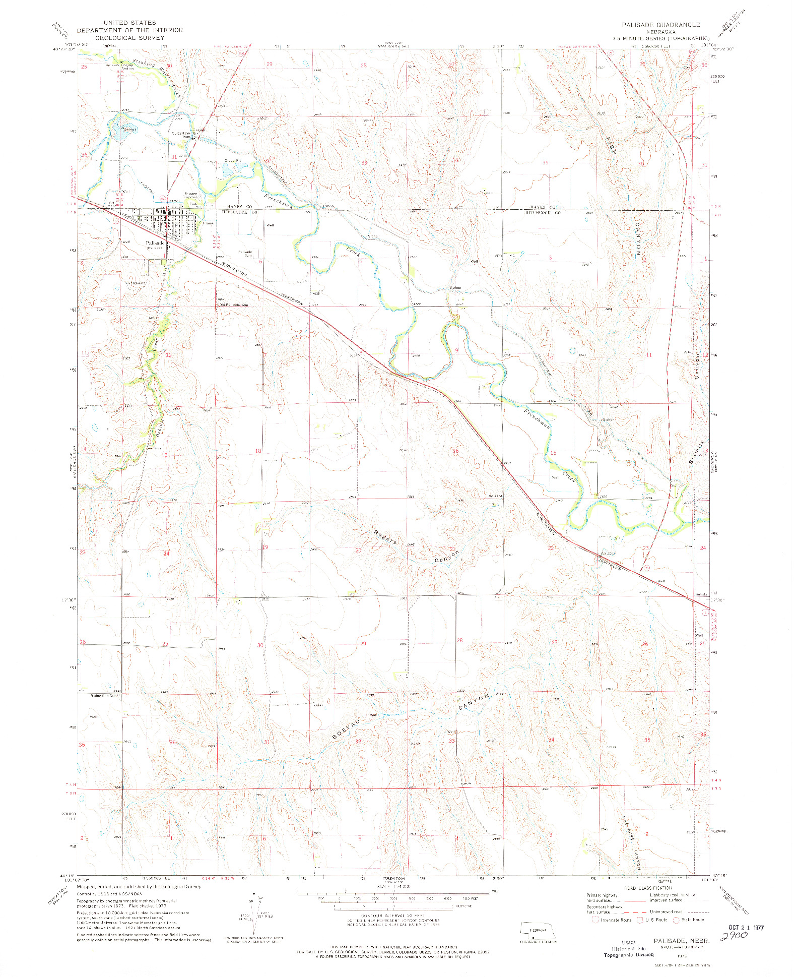 USGS 1:24000-SCALE QUADRANGLE FOR PALISADE, NE 1973