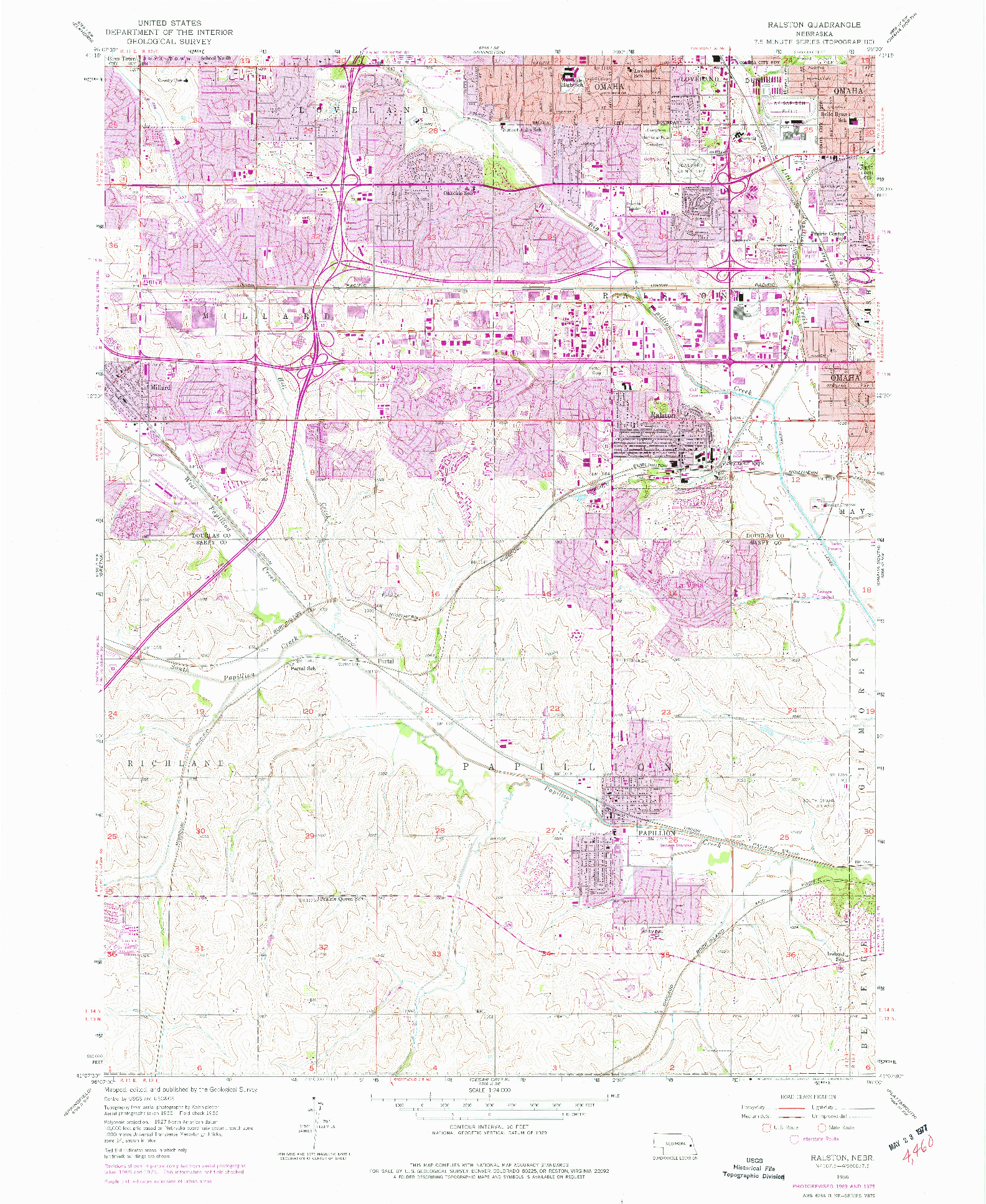 USGS 1:24000-SCALE QUADRANGLE FOR RALSTON, NE 1956