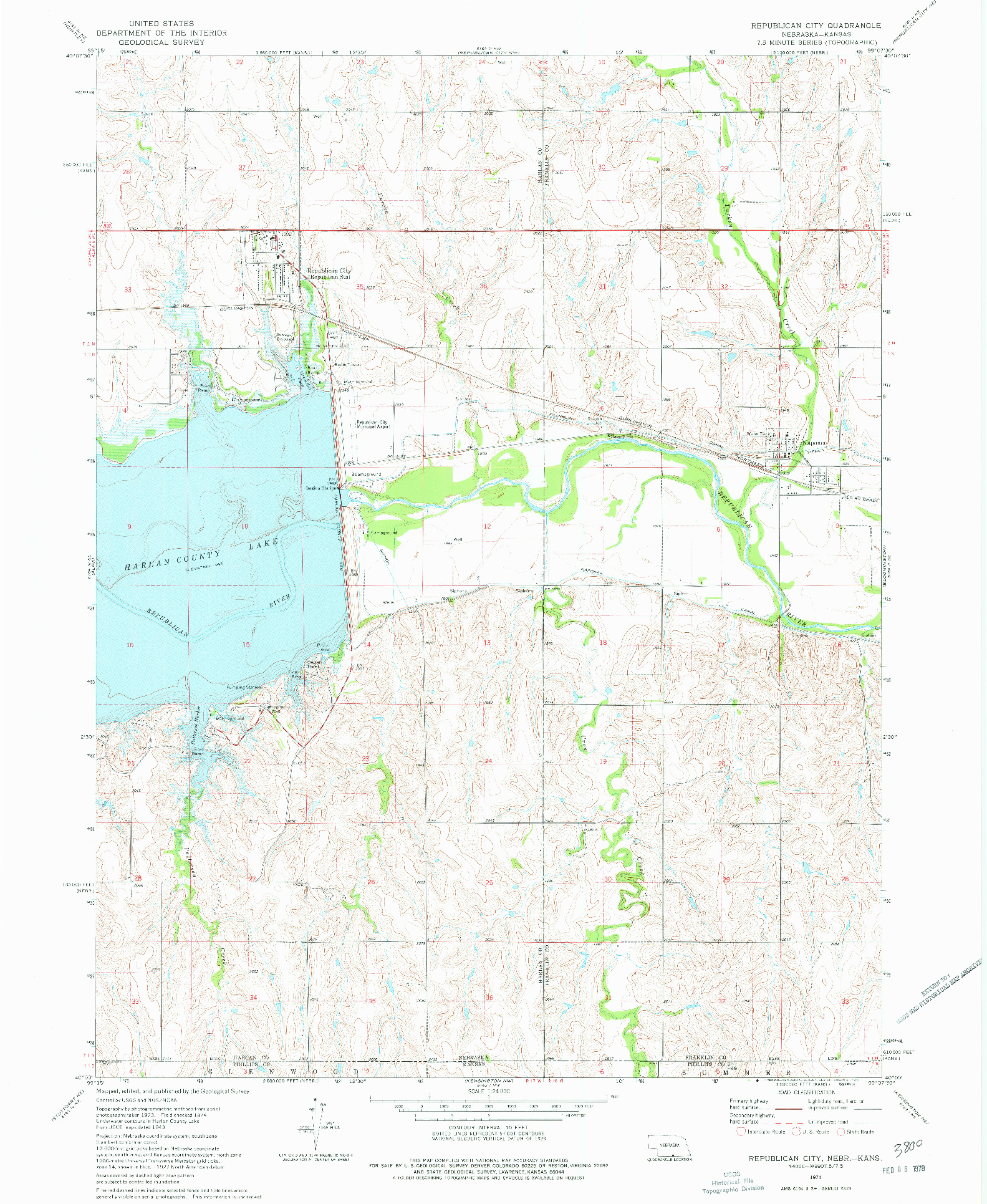 USGS 1:24000-SCALE QUADRANGLE FOR REPUBLICAN CITY, NE 1974