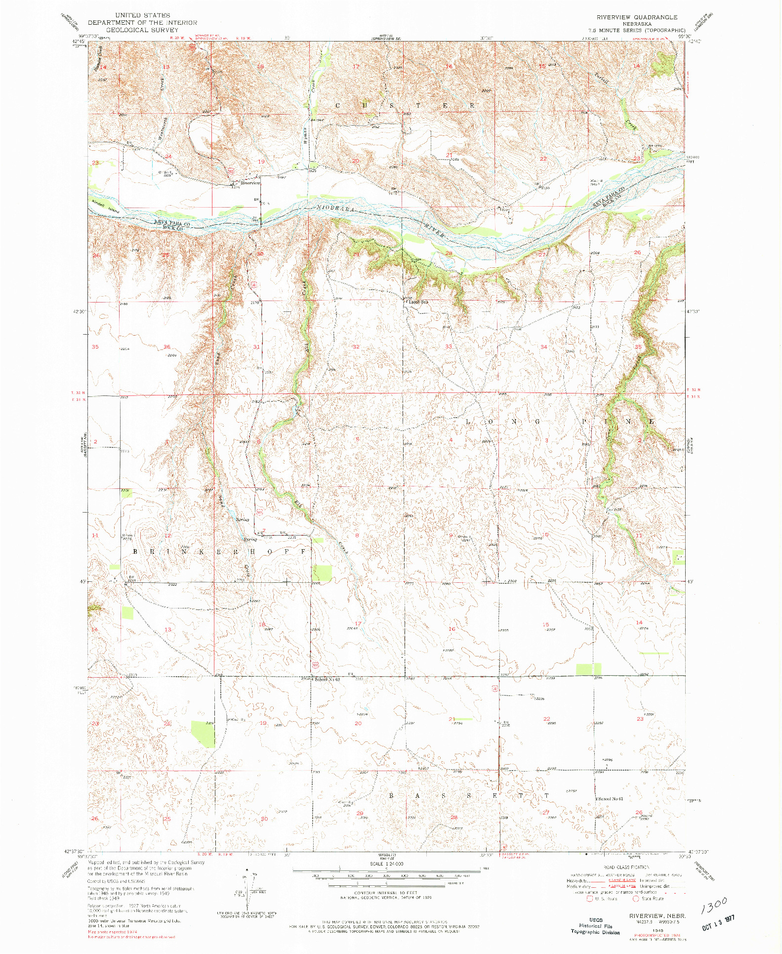 USGS 1:24000-SCALE QUADRANGLE FOR RIVERVIEW, NE 1949