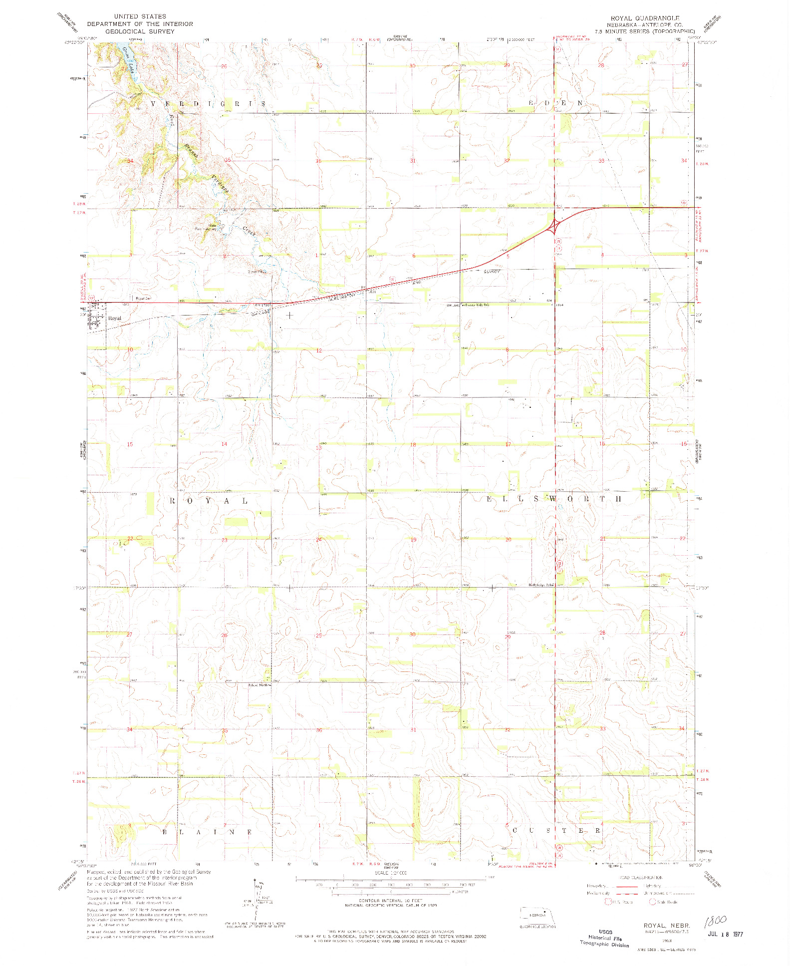USGS 1:24000-SCALE QUADRANGLE FOR ROYAL, NE 1963