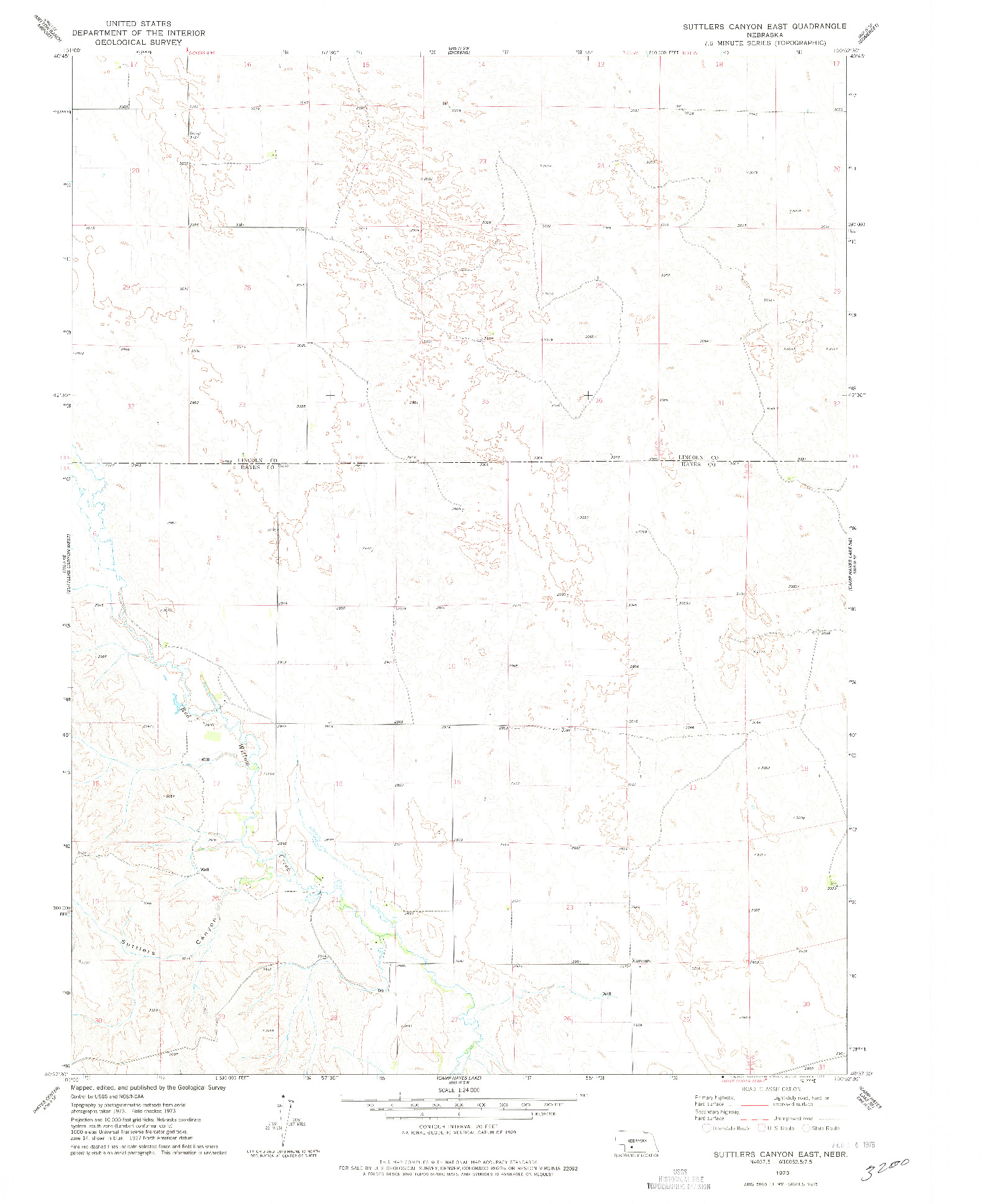 USGS 1:24000-SCALE QUADRANGLE FOR SUTTLERS CANYON EAST, NE 1973