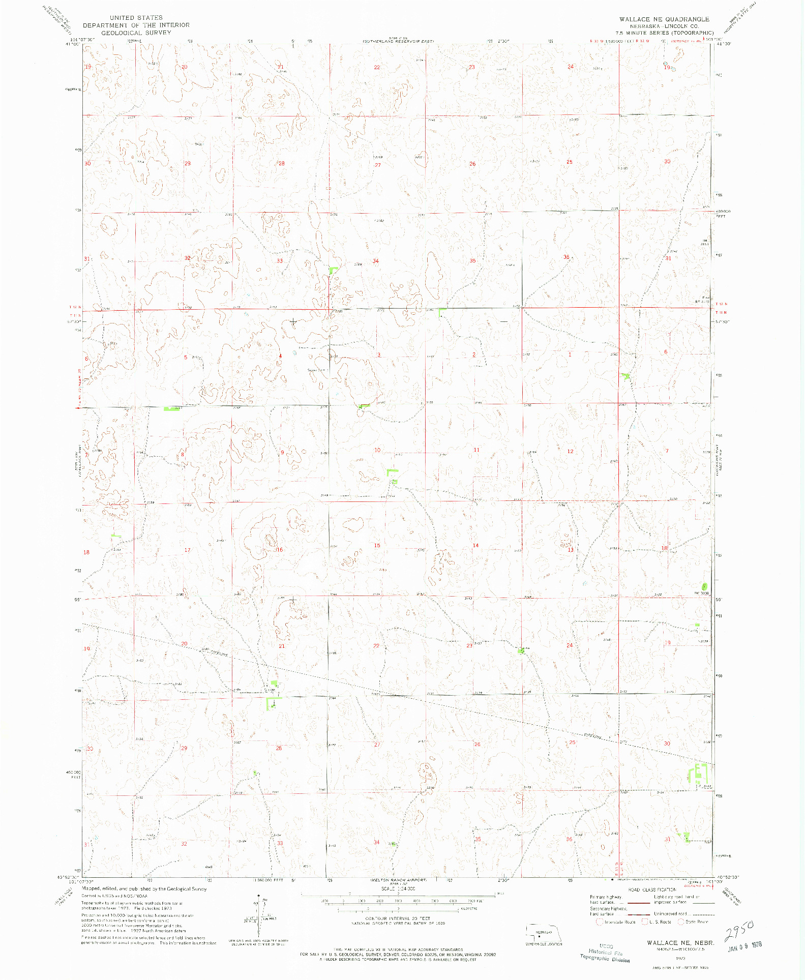 USGS 1:24000-SCALE QUADRANGLE FOR WALLACE NE, NE 1973