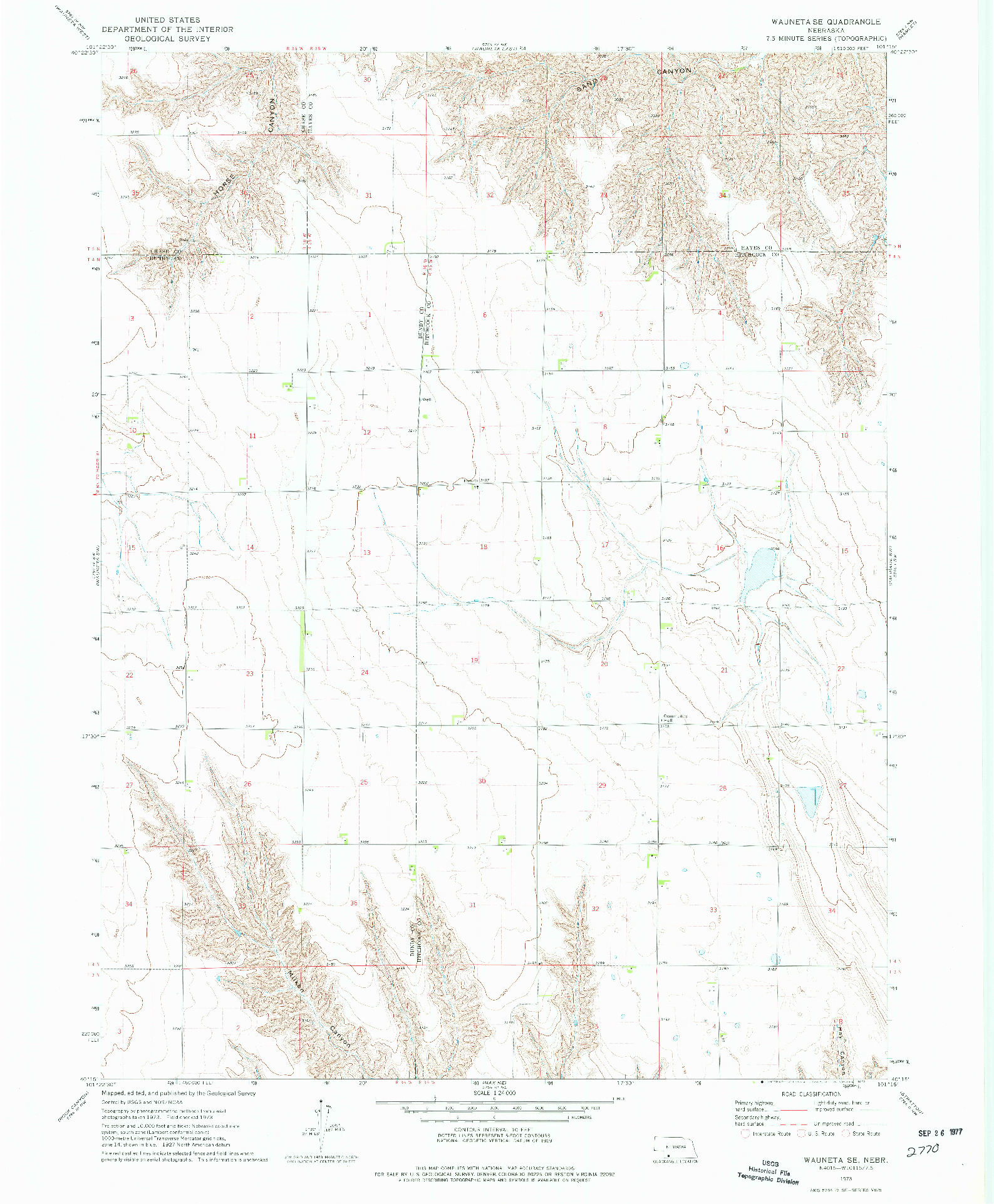 USGS 1:24000-SCALE QUADRANGLE FOR WAUNETA SE, NE 1973