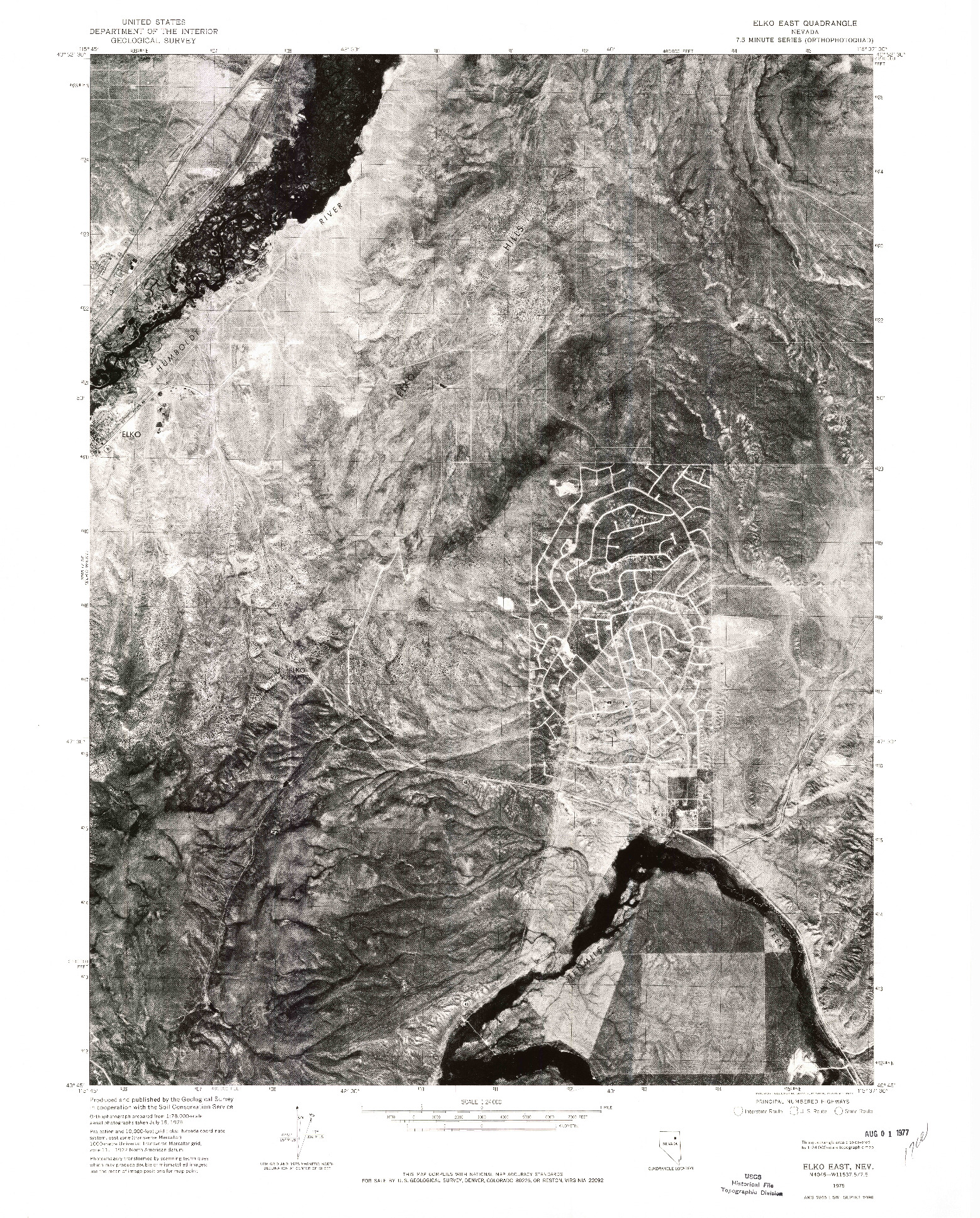 USGS 1:24000-SCALE QUADRANGLE FOR ELKO EAST, NV 1975