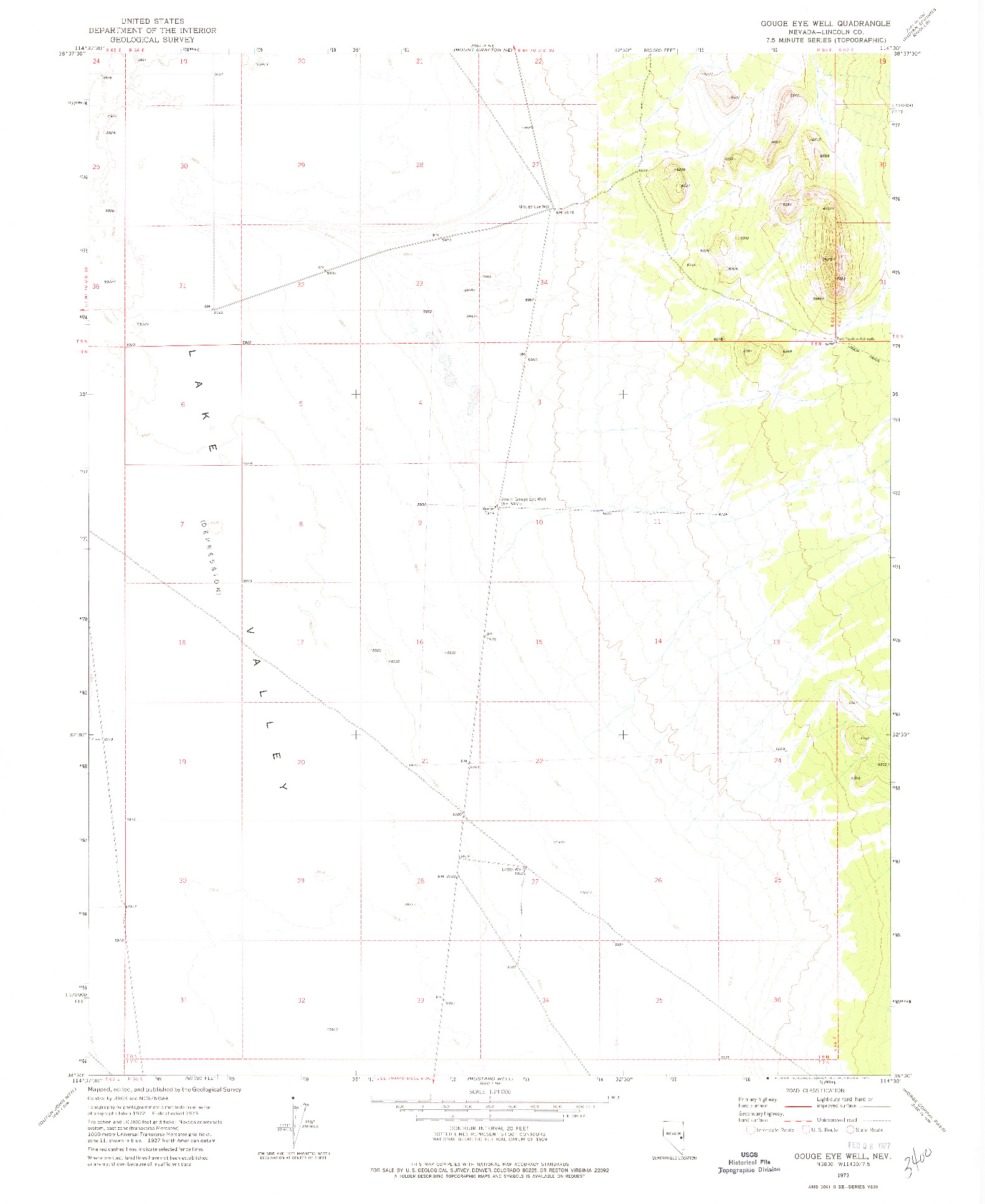 USGS 1:24000-SCALE QUADRANGLE FOR GOUGE EYE WELL, NV 1973