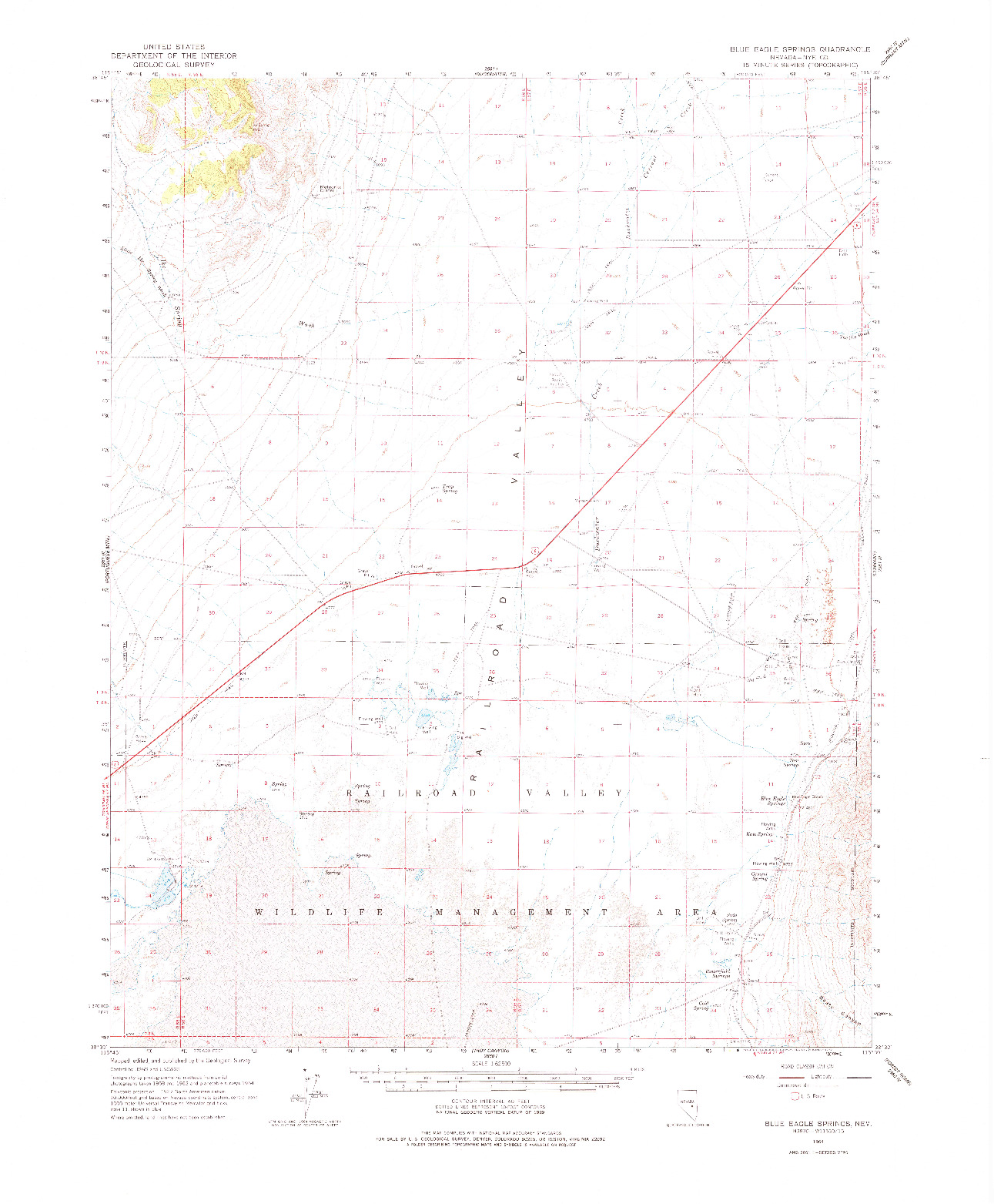 USGS 1:62500-SCALE QUADRANGLE FOR BLUE EAGLE SPRINGS, NV 1964