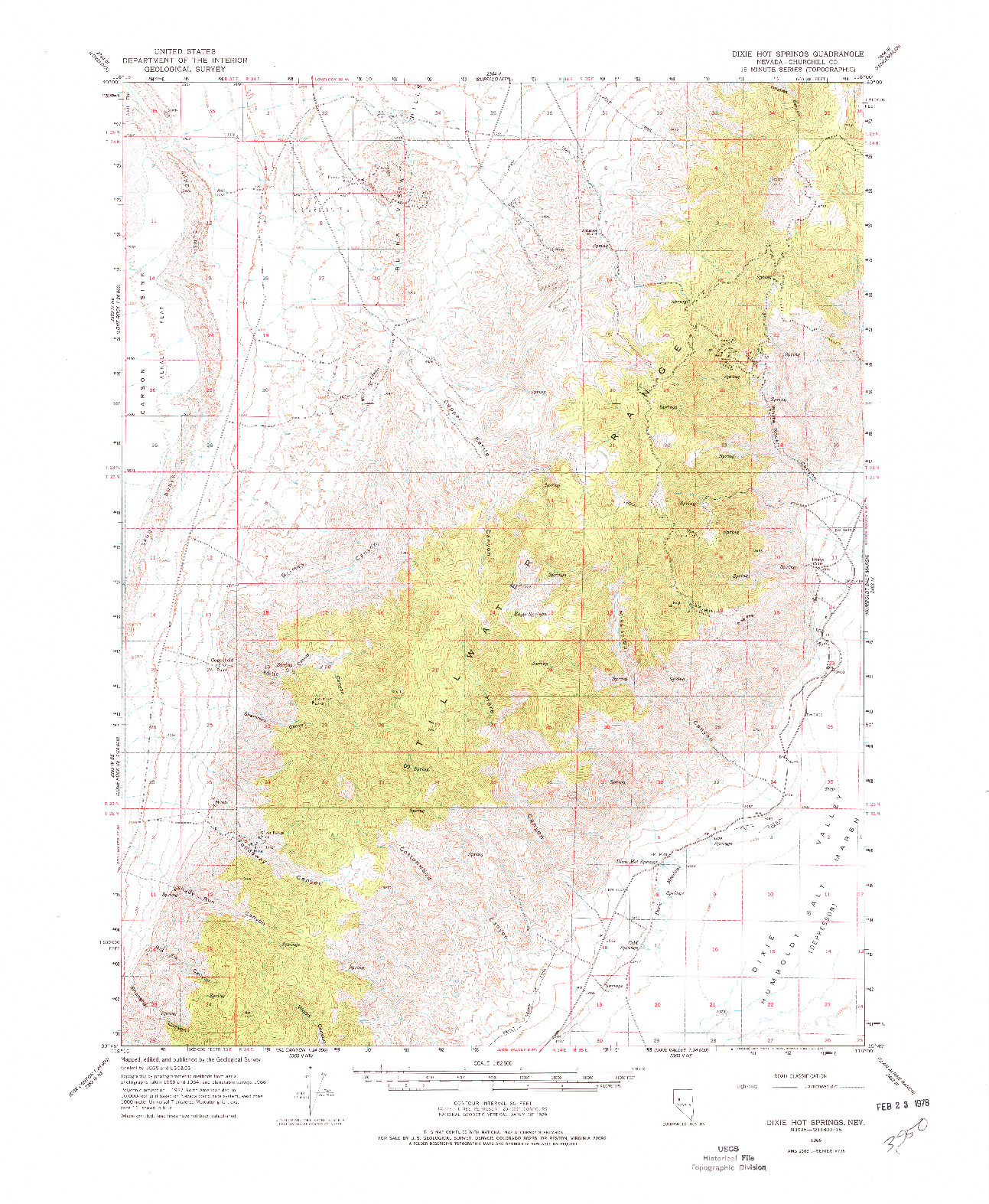 USGS 1:62500-SCALE QUADRANGLE FOR DIXIE HOT SPRINGS, NV 1966