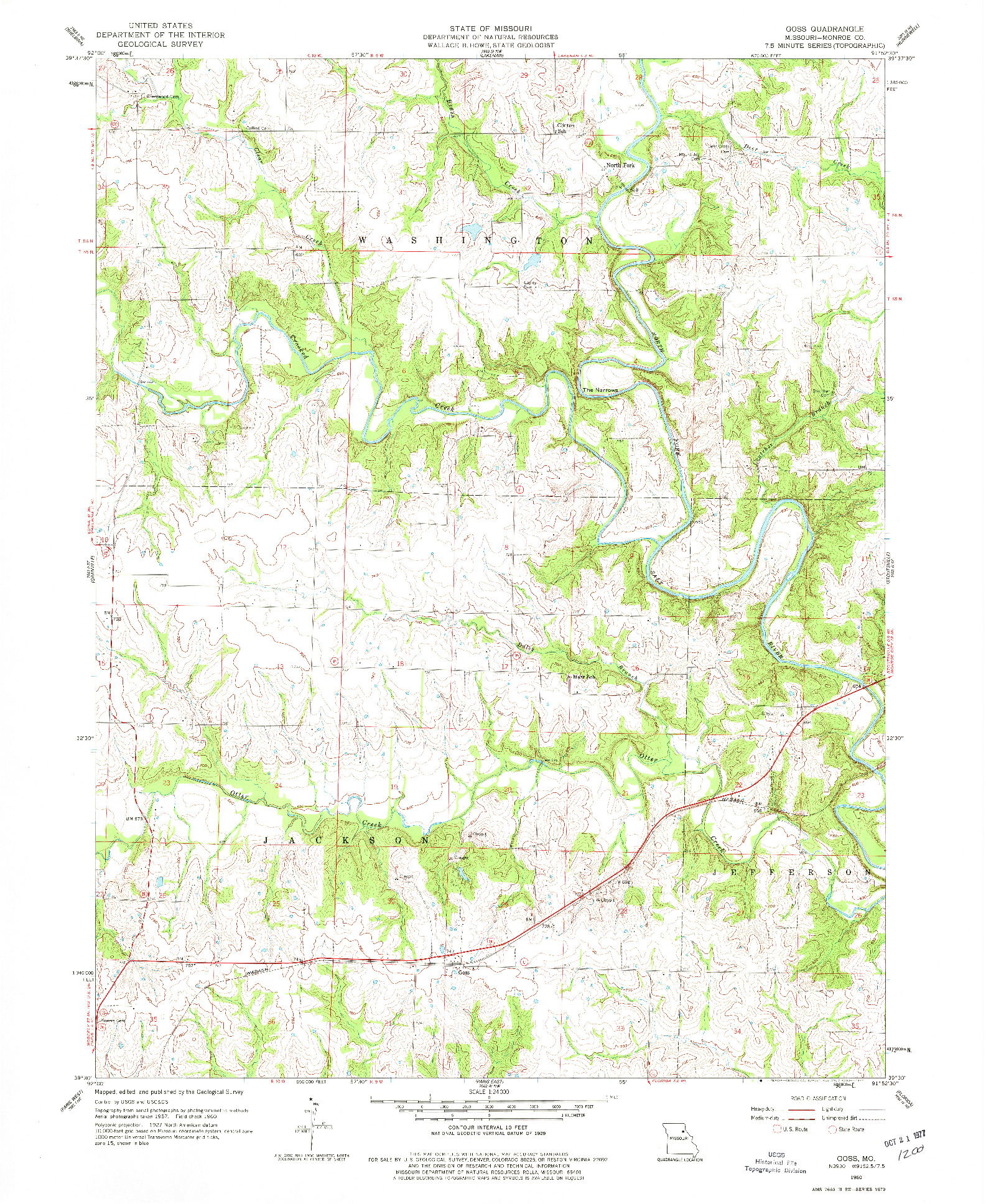 USGS 1:24000-SCALE QUADRANGLE FOR GOSS, MO 1960