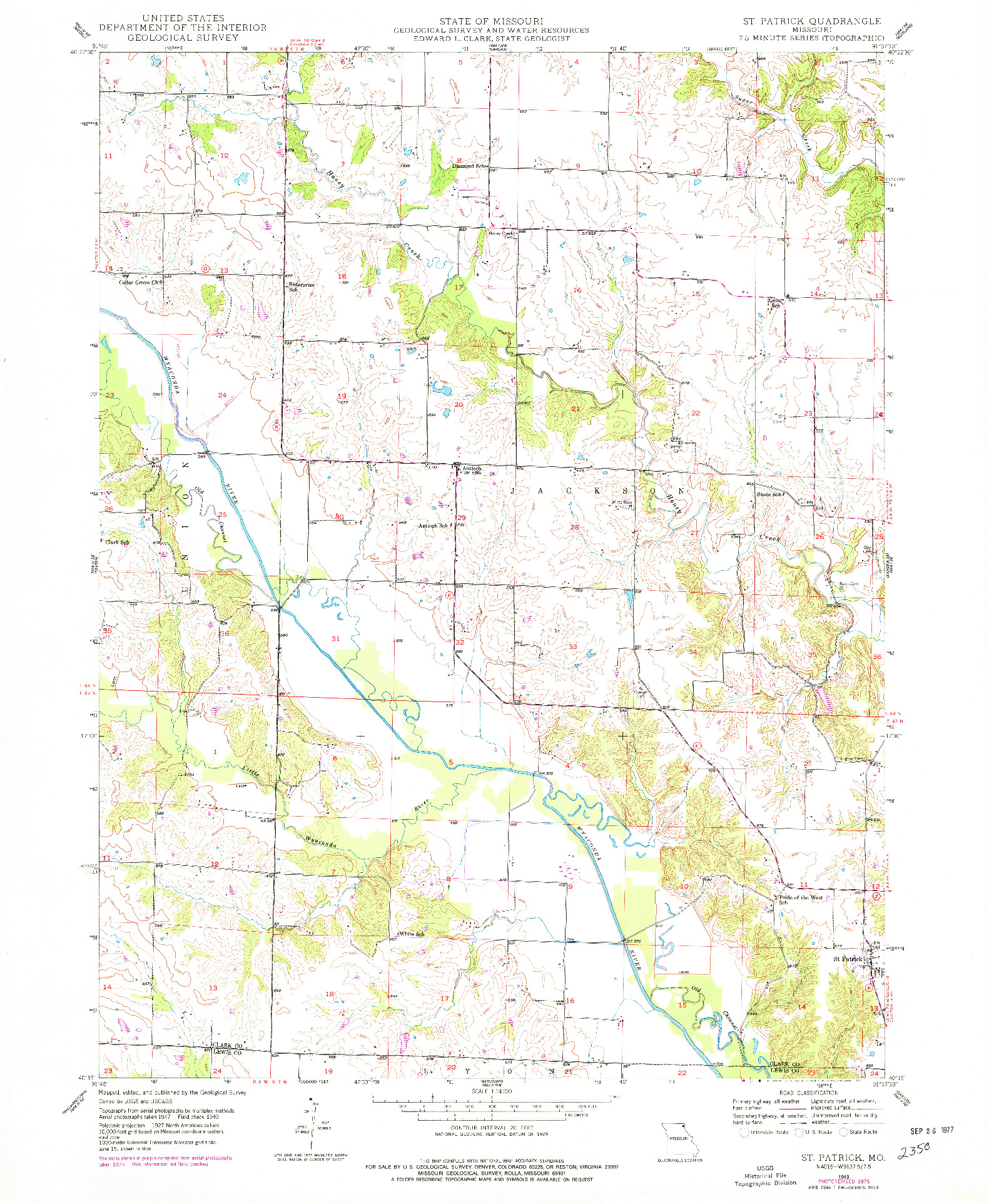 USGS 1:24000-SCALE QUADRANGLE FOR ST. PATRICK, MO 1949