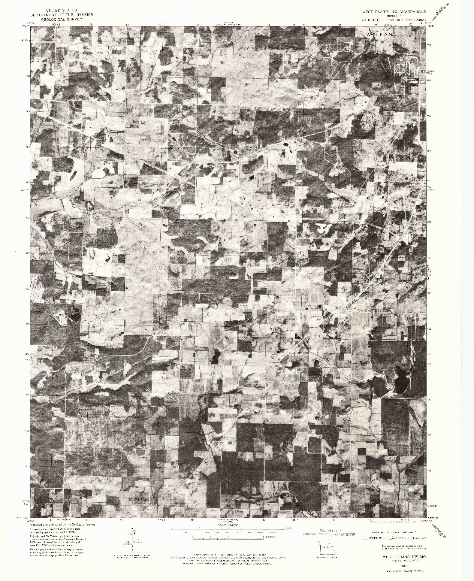 USGS 1:24000-SCALE QUADRANGLE FOR WEST PLAINS NW, MO 1976