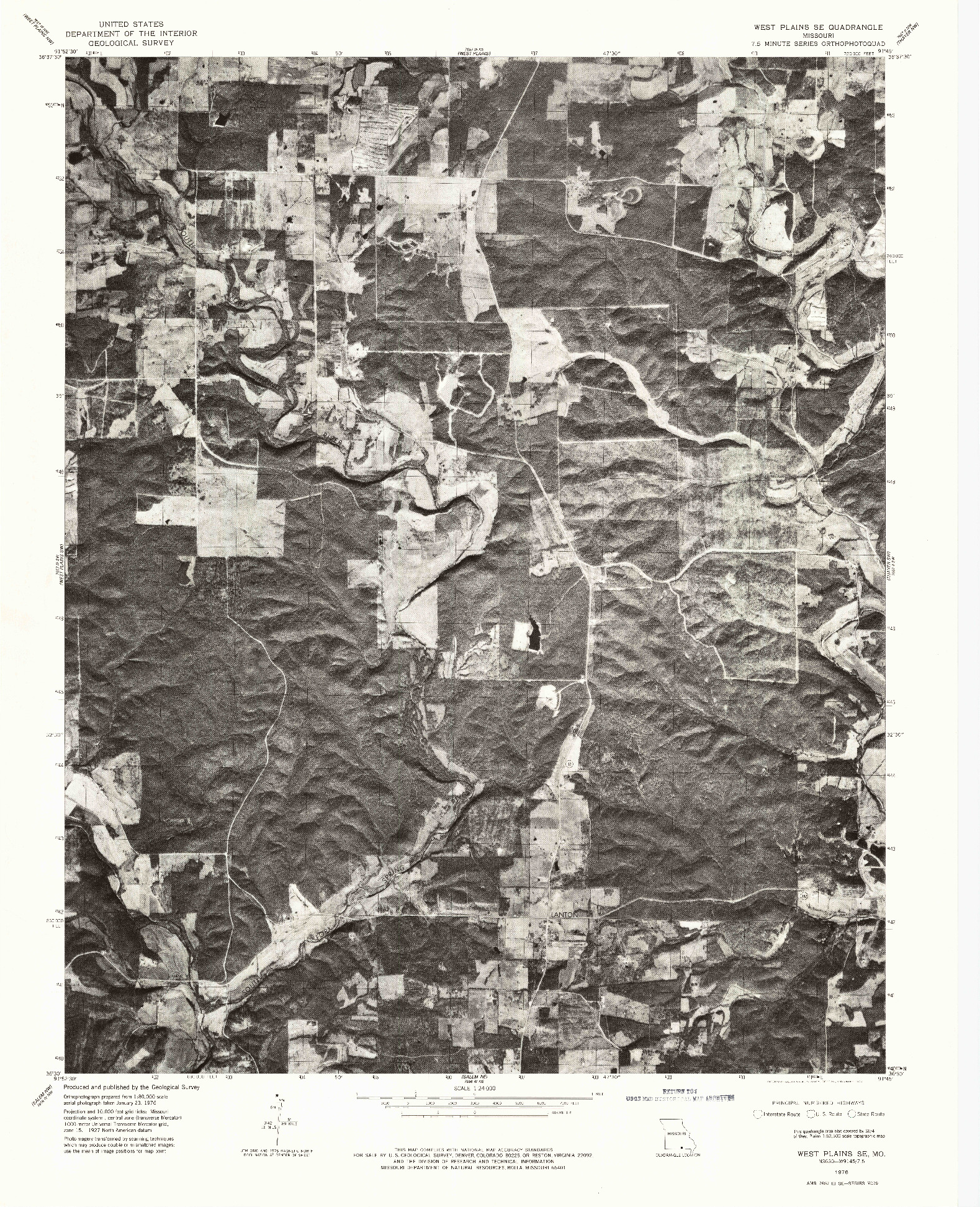 USGS 1:24000-SCALE QUADRANGLE FOR WEST PLAINS SE, MO 1976
