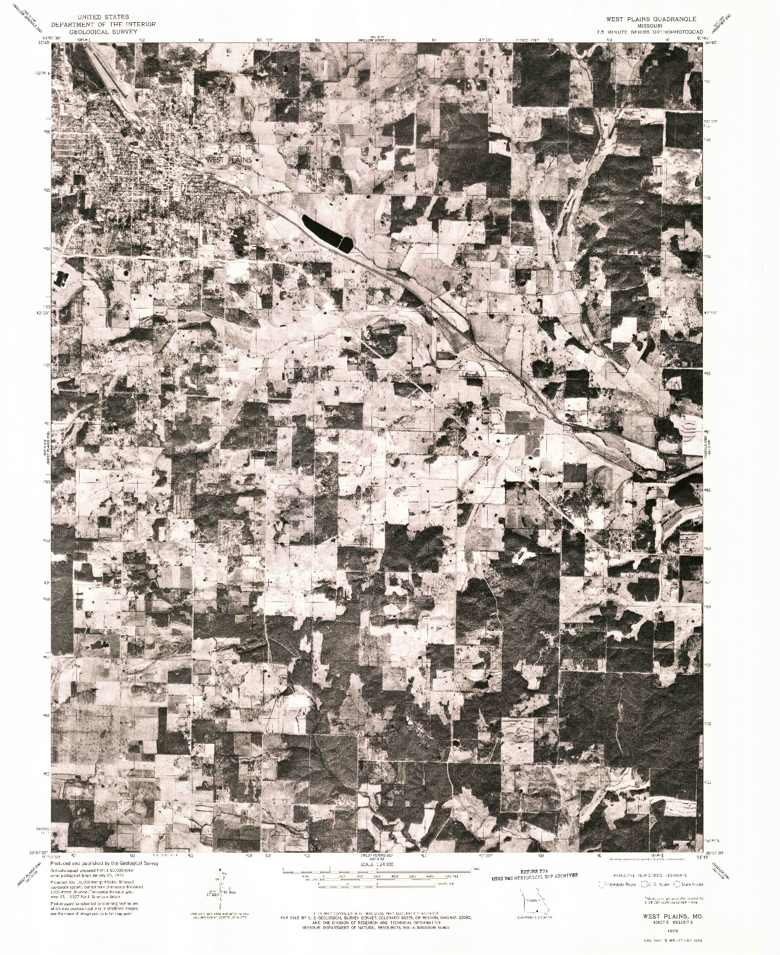 USGS 1:24000-SCALE QUADRANGLE FOR WEST PLAINS, MO 1976