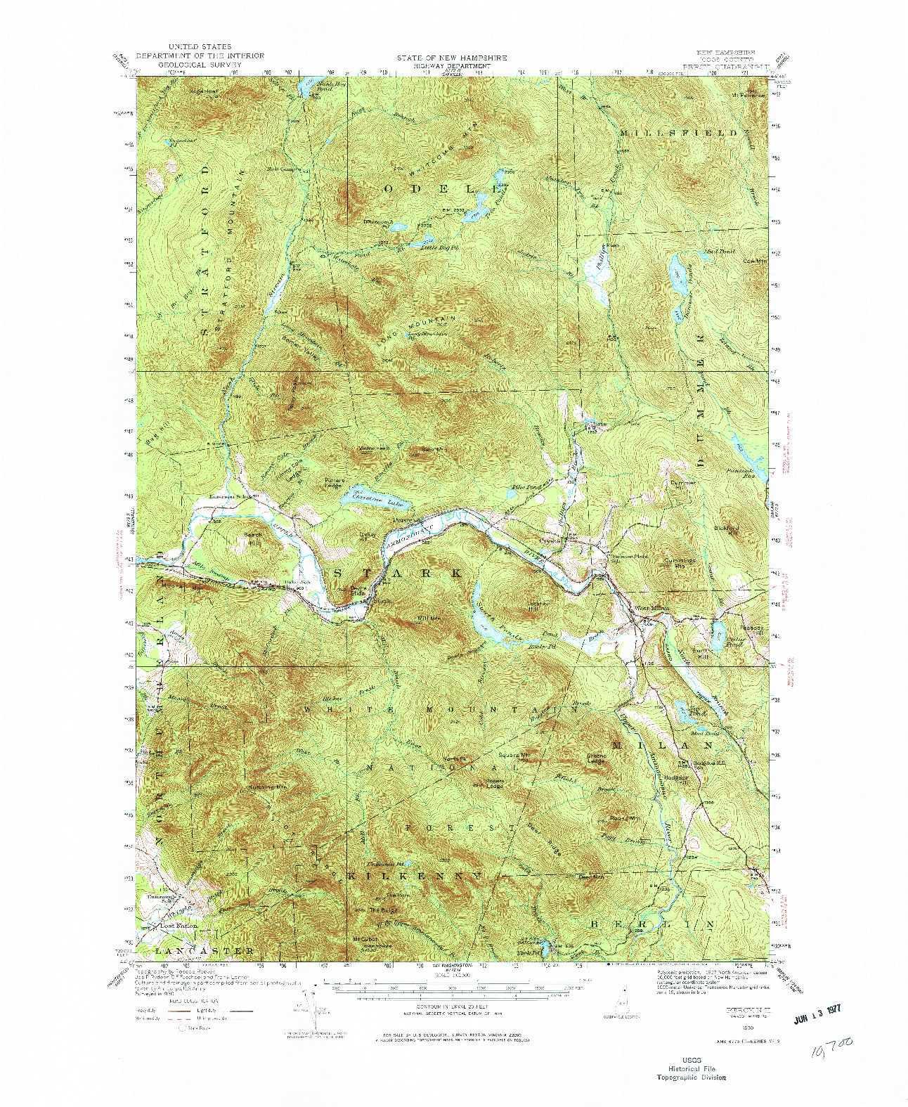 USGS 1:62500-SCALE QUADRANGLE FOR PERCY, NH 1930