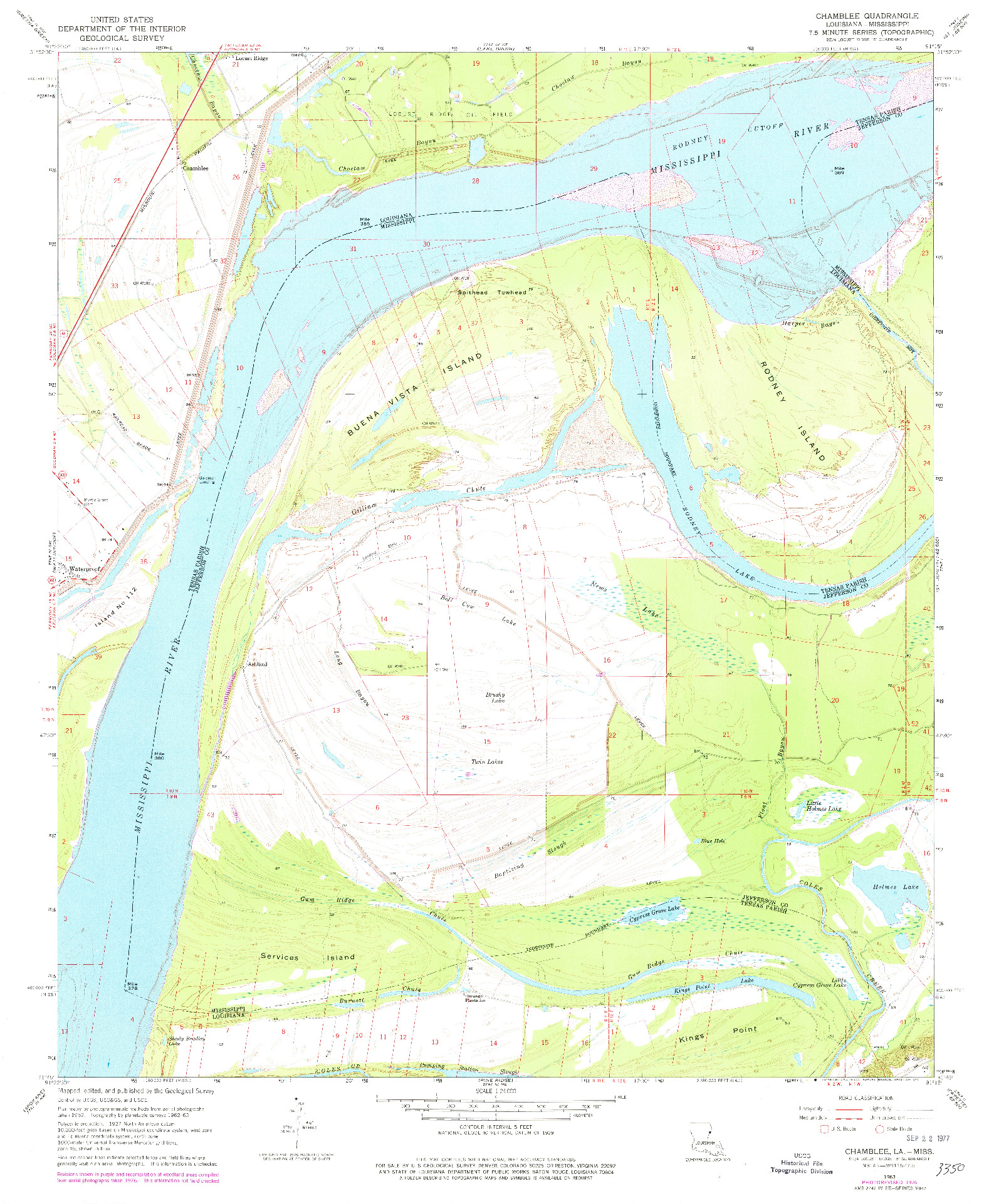 USGS 1:24000-SCALE QUADRANGLE FOR CHAMBLEE, LA 1963