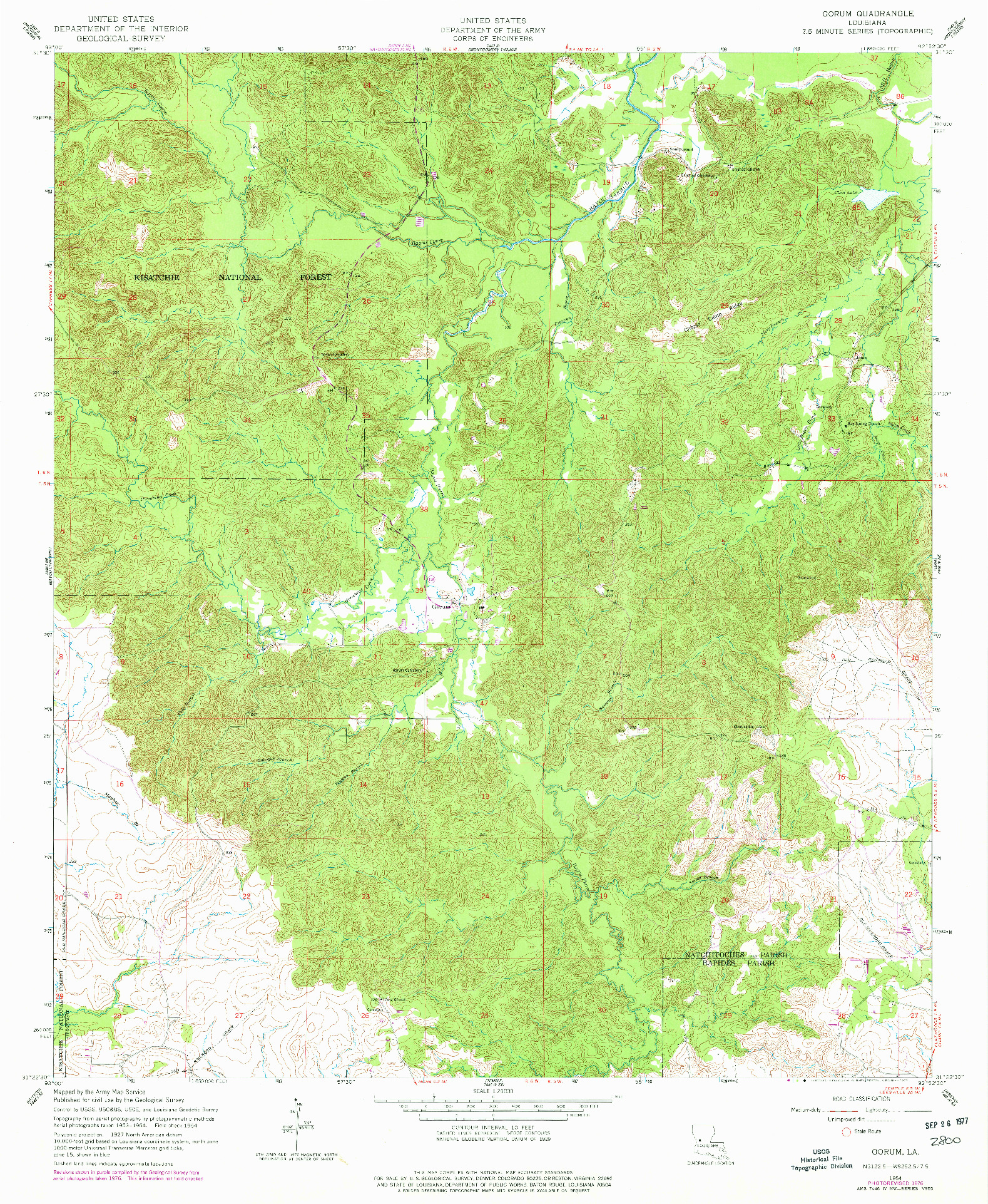 USGS 1:24000-SCALE QUADRANGLE FOR GORUM, LA 1954