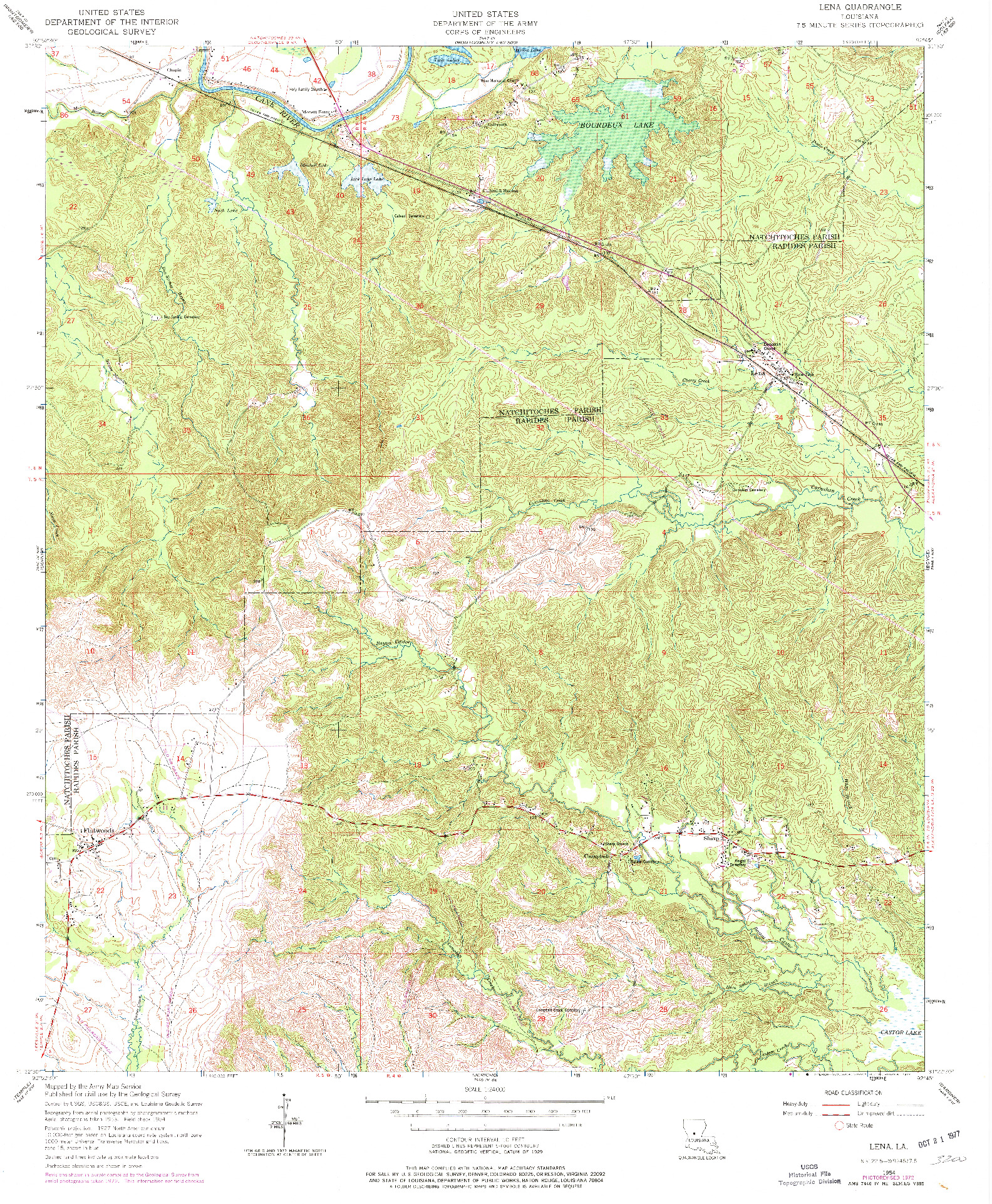 USGS 1:24000-SCALE QUADRANGLE FOR LENA, LA 1954