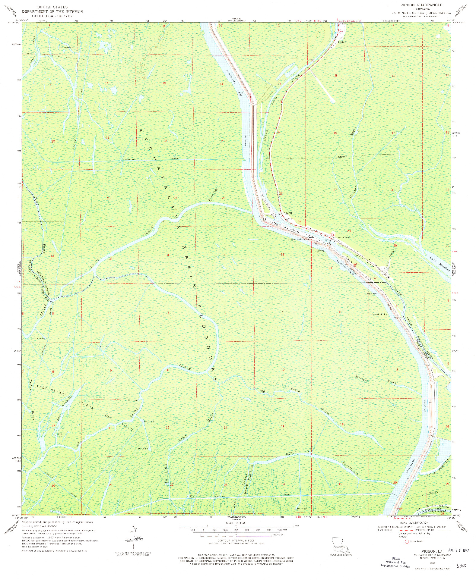 USGS 1:24000-SCALE QUADRANGLE FOR PIGEON, LA 1969