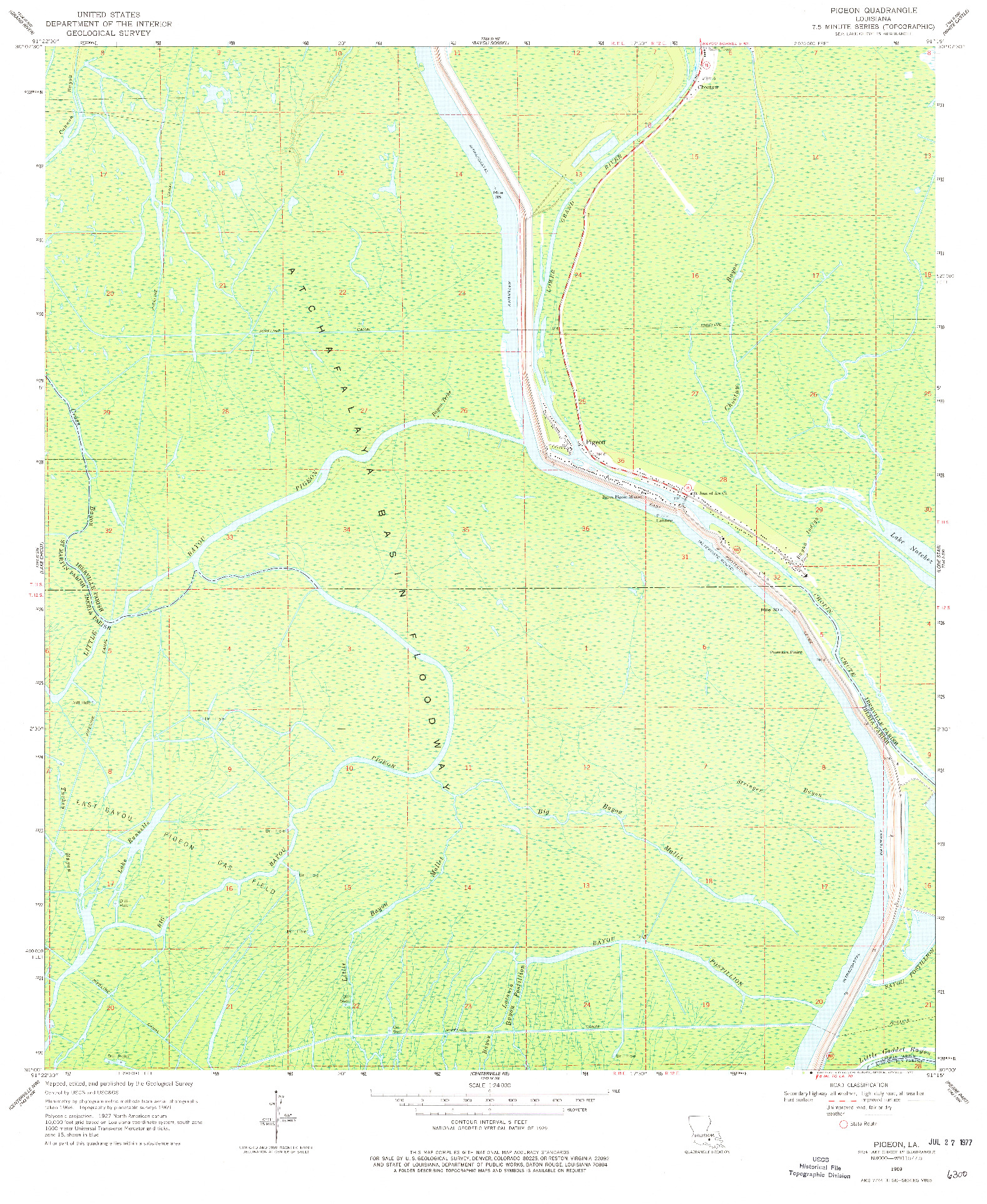 USGS 1:24000-SCALE QUADRANGLE FOR PIGEON, LA 1969