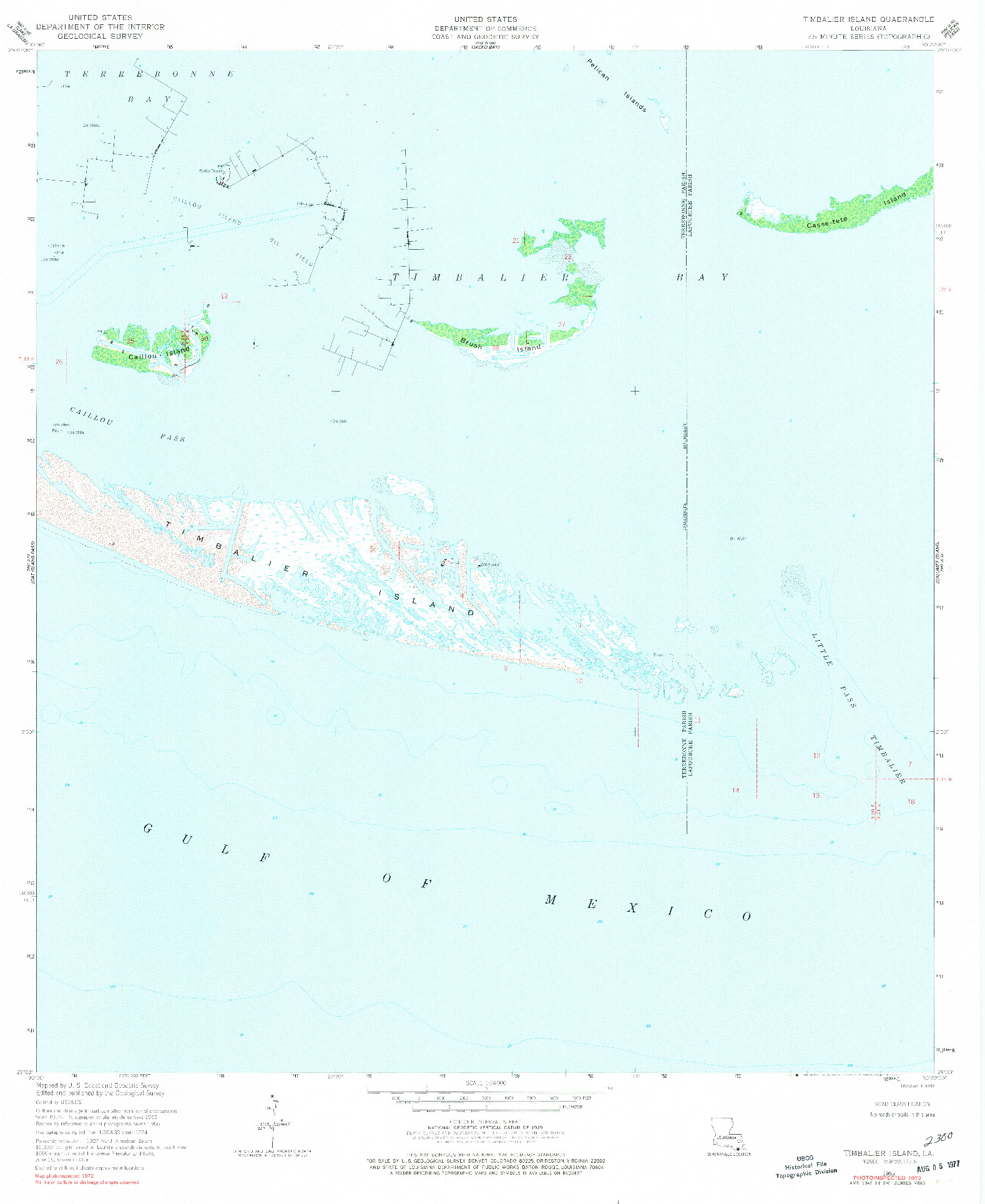 USGS 1:24000-SCALE QUADRANGLE FOR TIMBALIER ISLAND, LA 1953