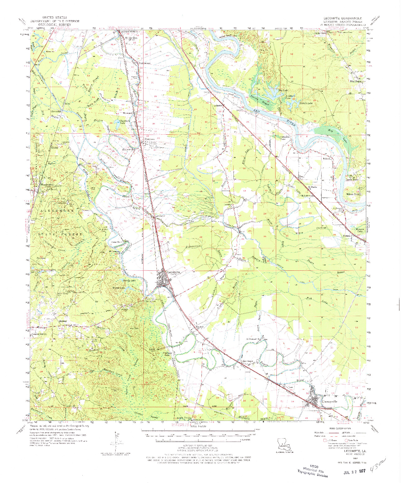 USGS 1:62500-SCALE QUADRANGLE FOR LECOMPTE, LA 1957