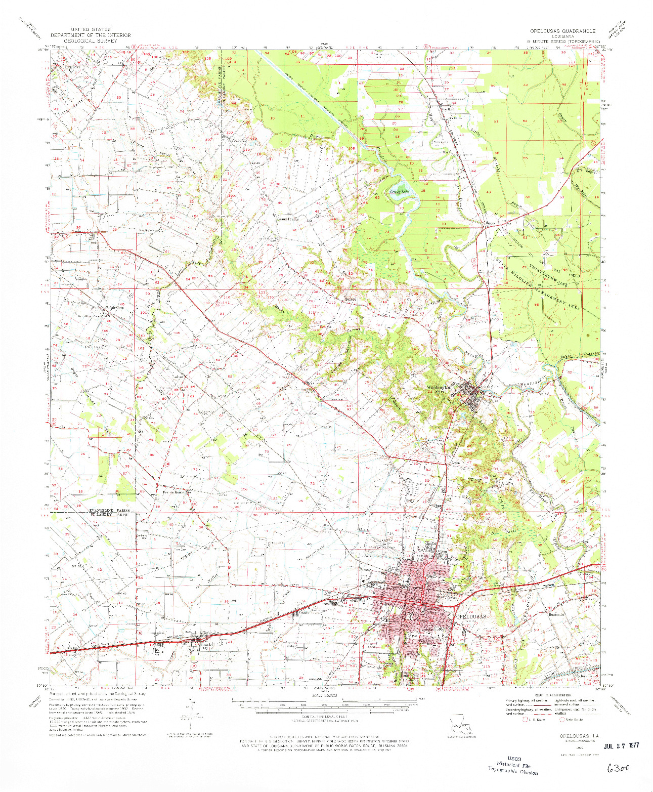 USGS 1:62500-SCALE QUADRANGLE FOR OPELOUSAS, LA 1970
