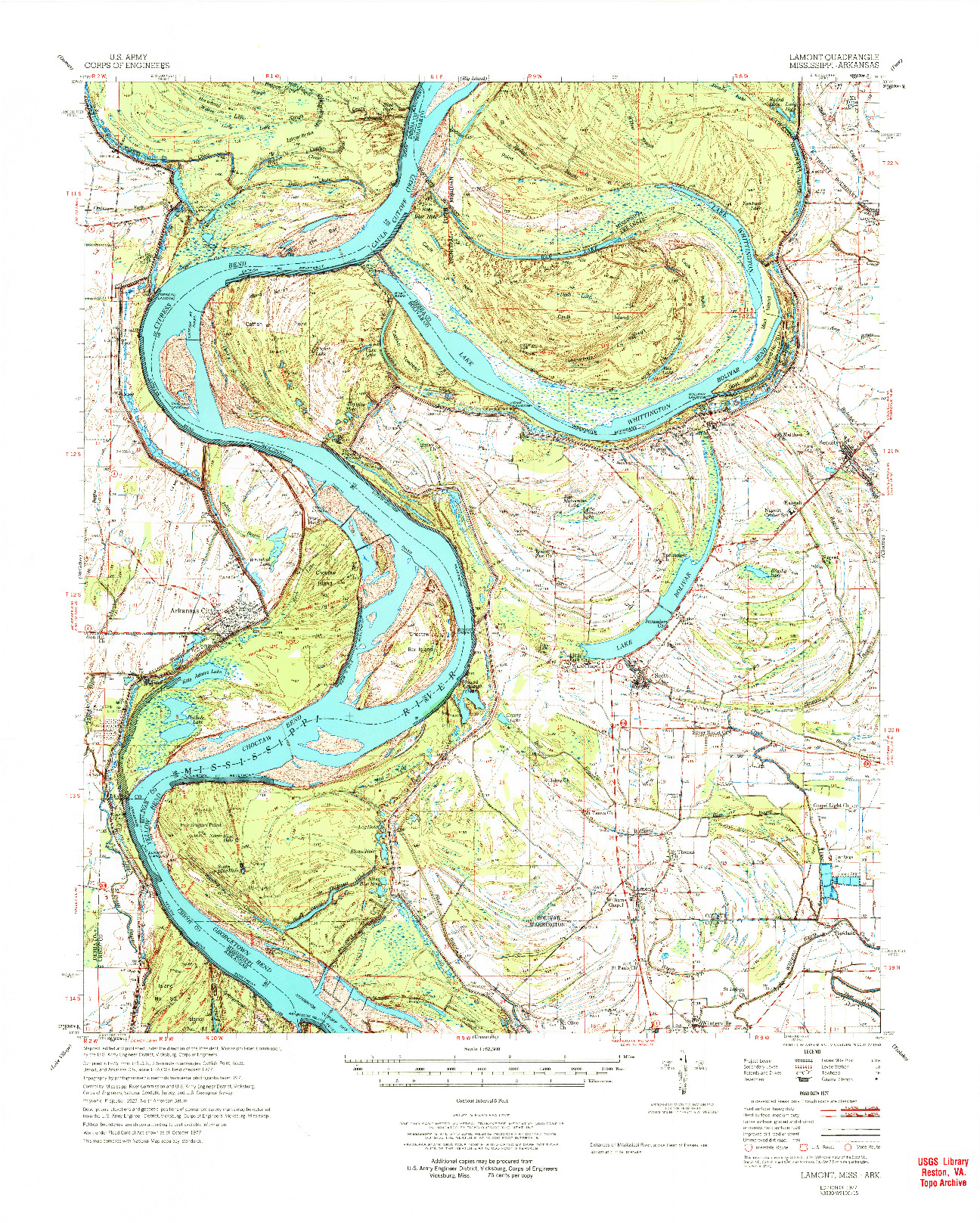 USGS 1:62500-SCALE QUADRANGLE FOR LAMONT, MS 1977
