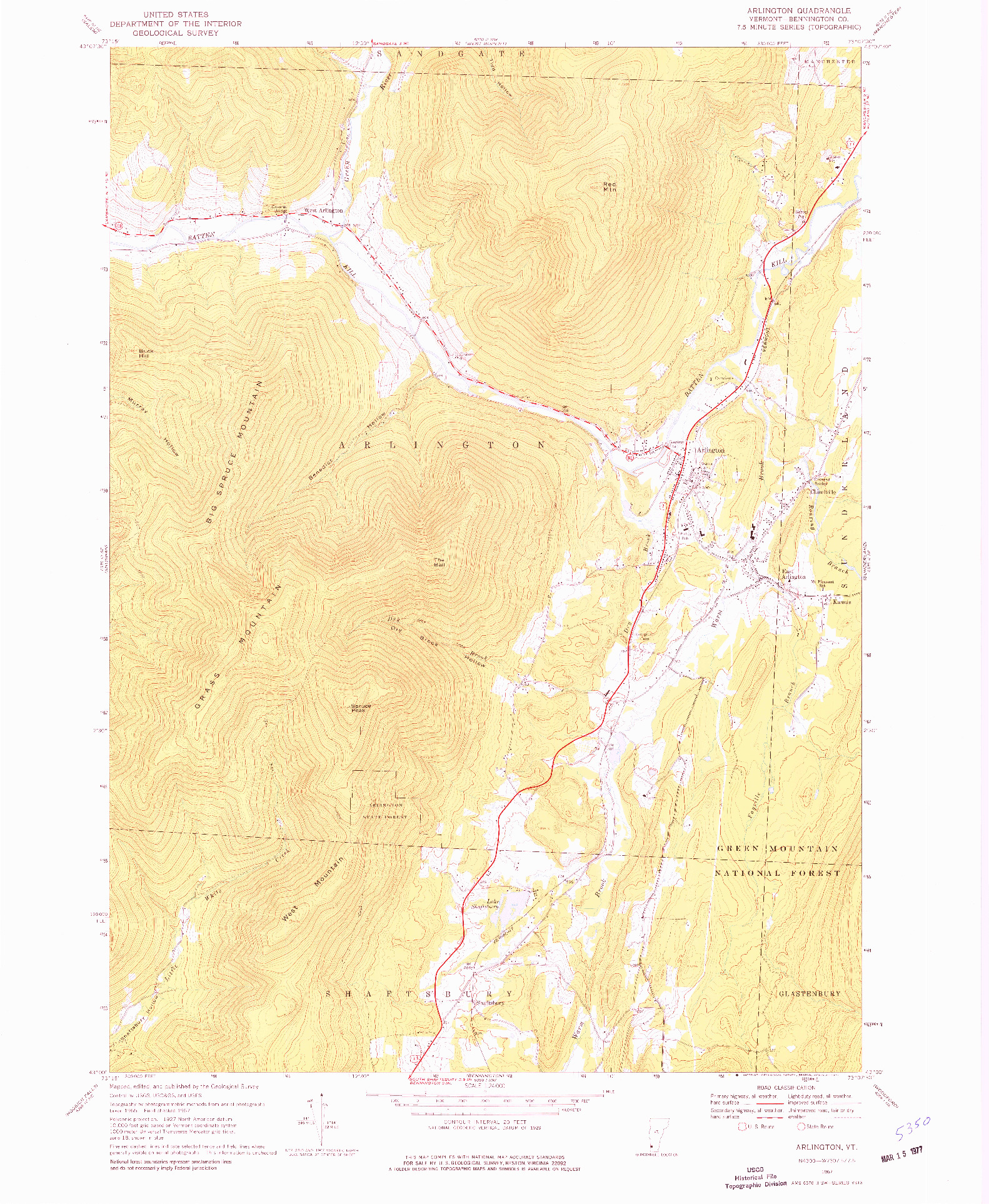 USGS 1:24000-SCALE QUADRANGLE FOR ARLINGTON, VT 1967