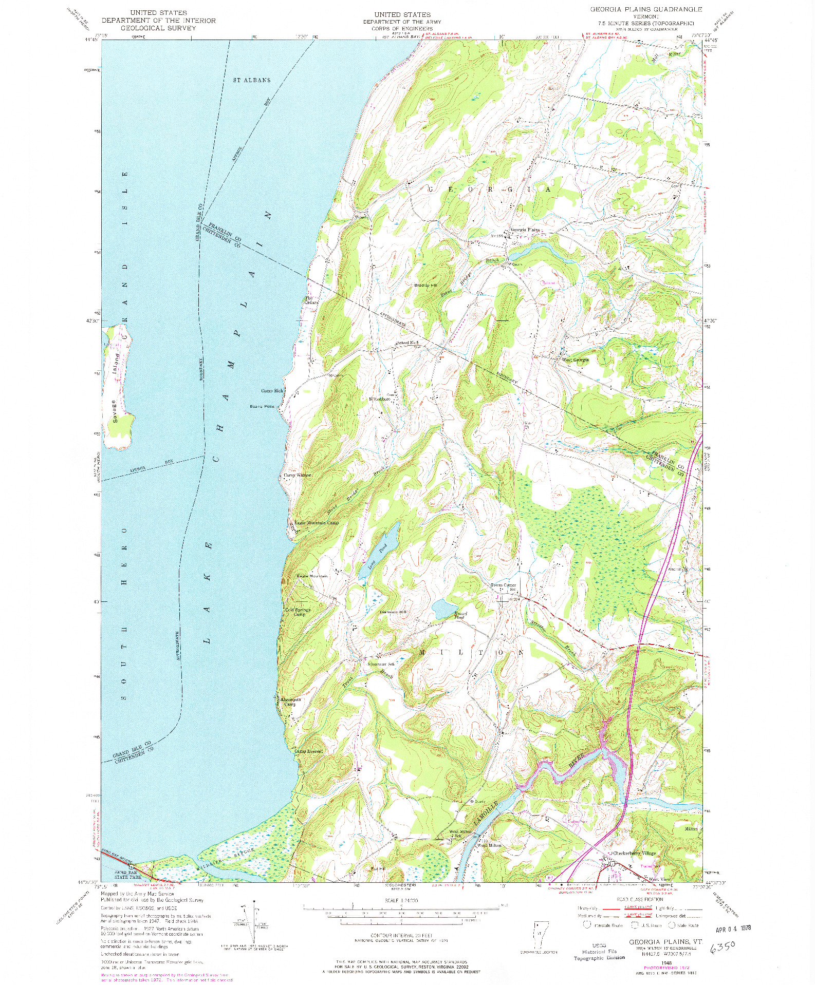 USGS 1:24000-SCALE QUADRANGLE FOR GEORGIA PLAINS, VT 1948