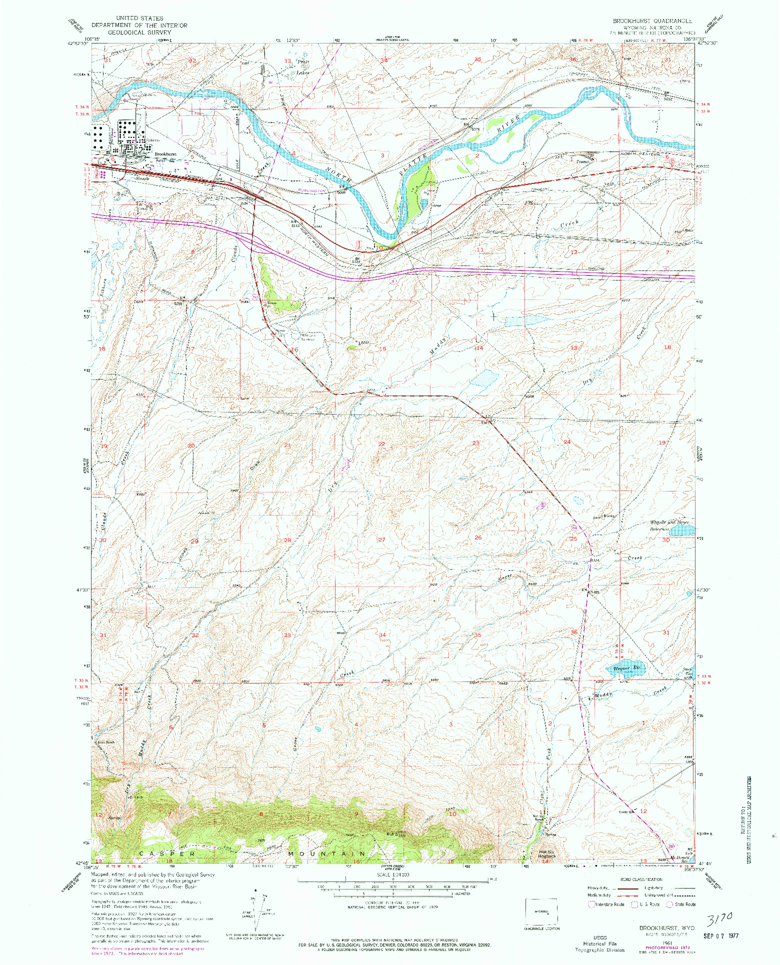 USGS 1:24000-SCALE QUADRANGLE FOR BROOKHURST, WY 1961