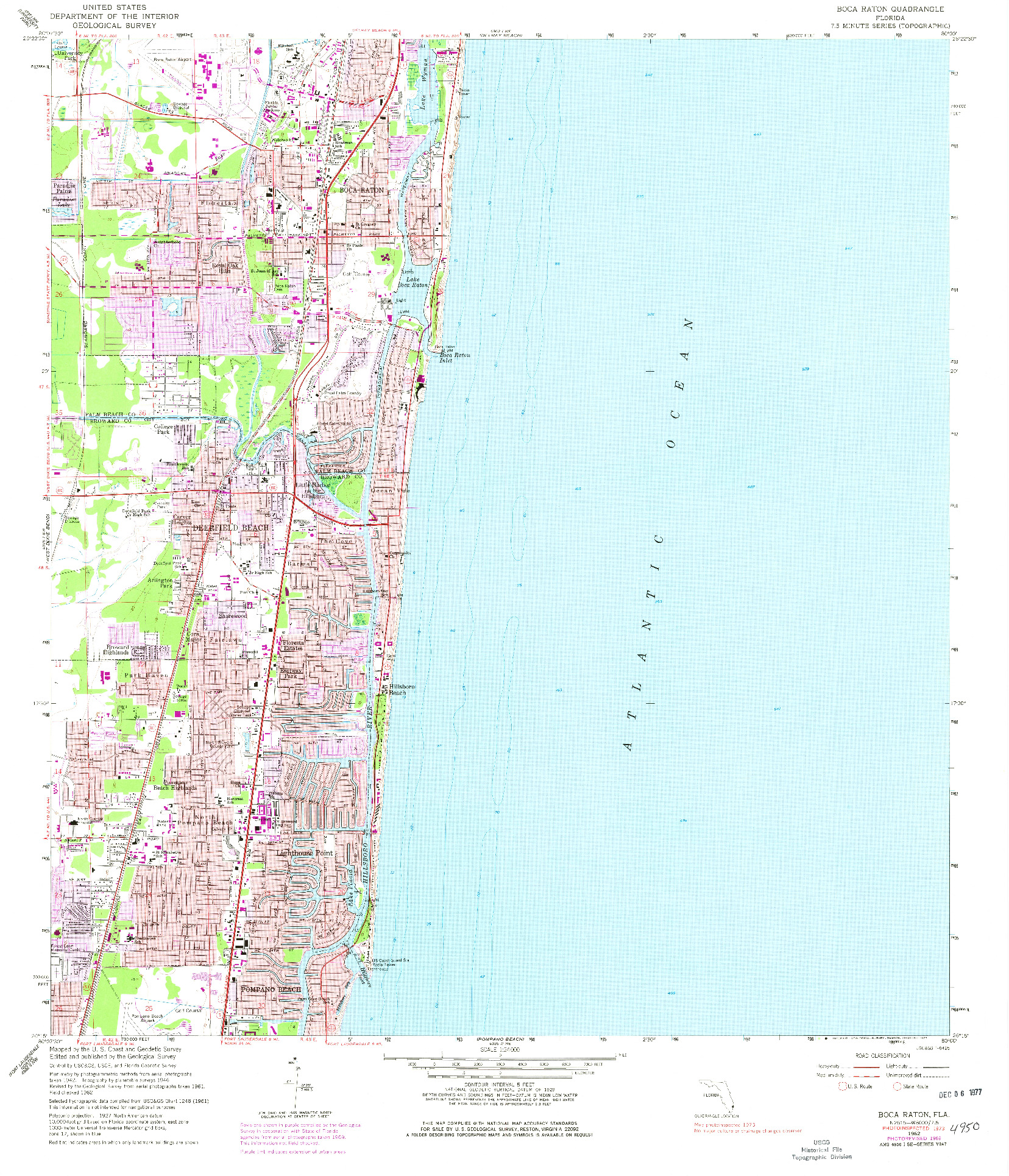 USGS 1:24000-SCALE QUADRANGLE FOR BOCA RATON, FL 1962