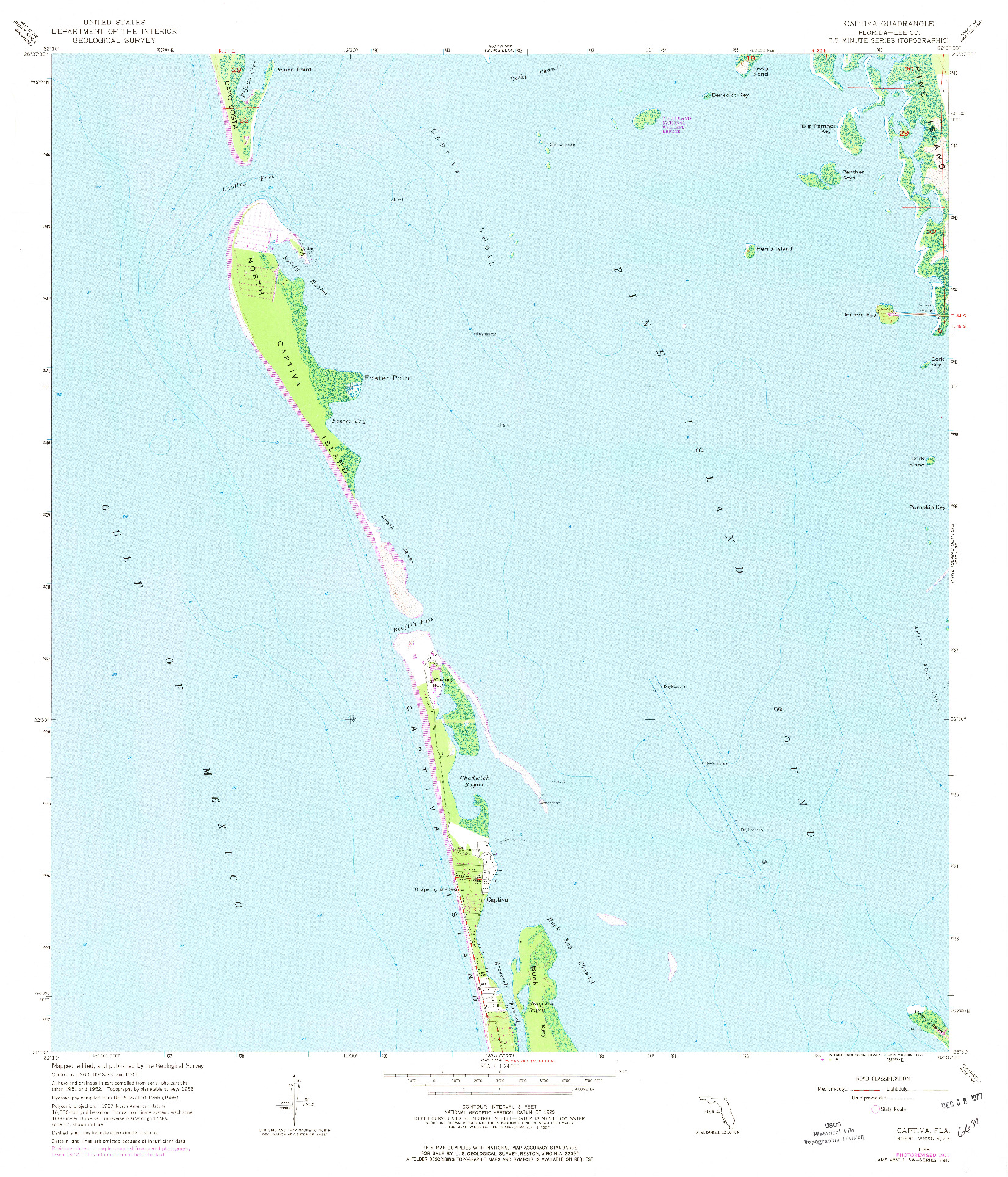 USGS 1:24000-SCALE QUADRANGLE FOR CAPTIVA, FL 1958