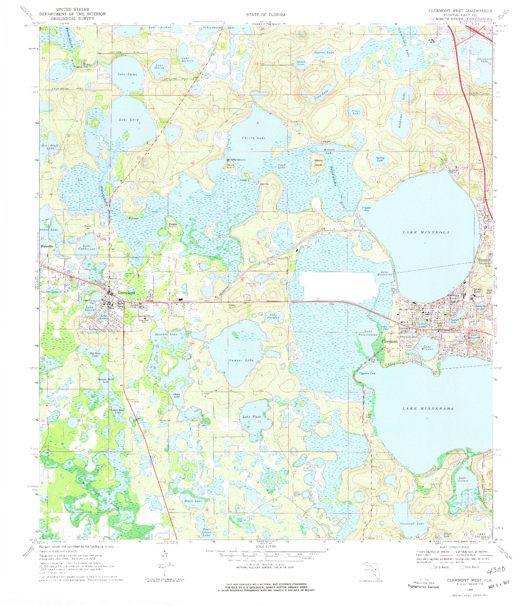 USGS 1:24000-SCALE QUADRANGLE FOR CLERMONT WEST, FL 1969