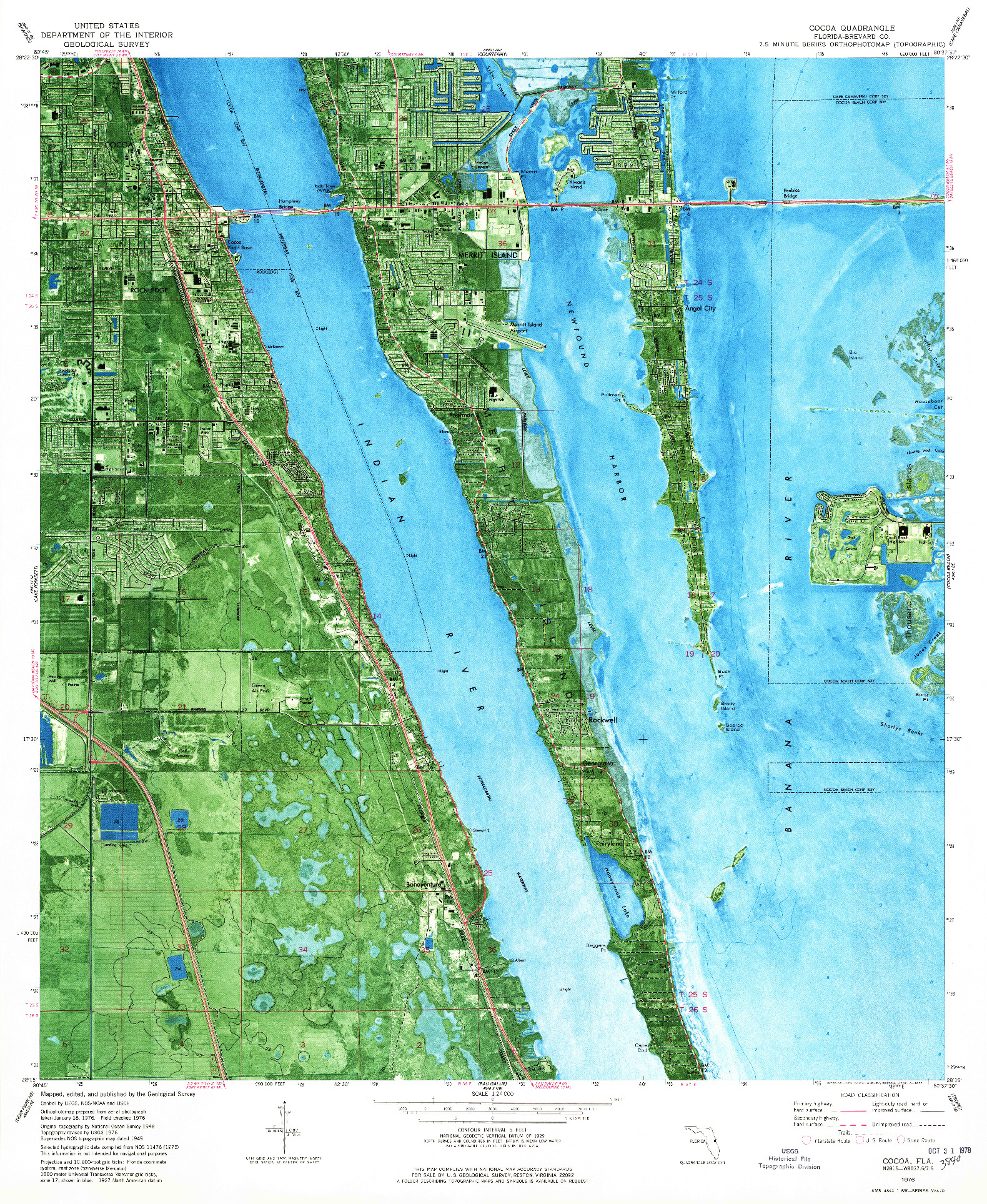 USGS 1:24000-SCALE QUADRANGLE FOR COCOA, FL 1976