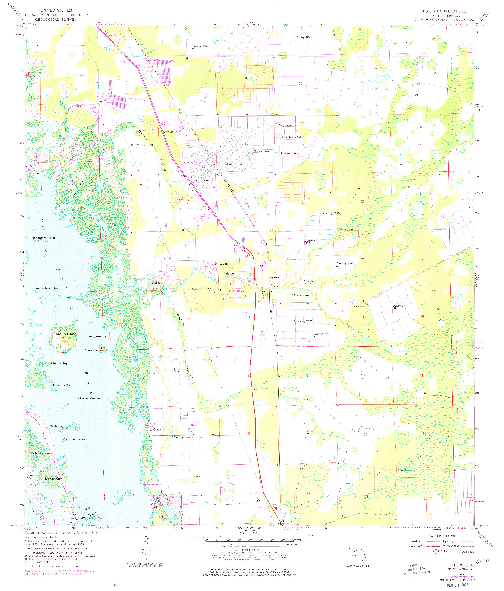 USGS 1:24000-SCALE QUADRANGLE FOR ESTERO, FL 1958