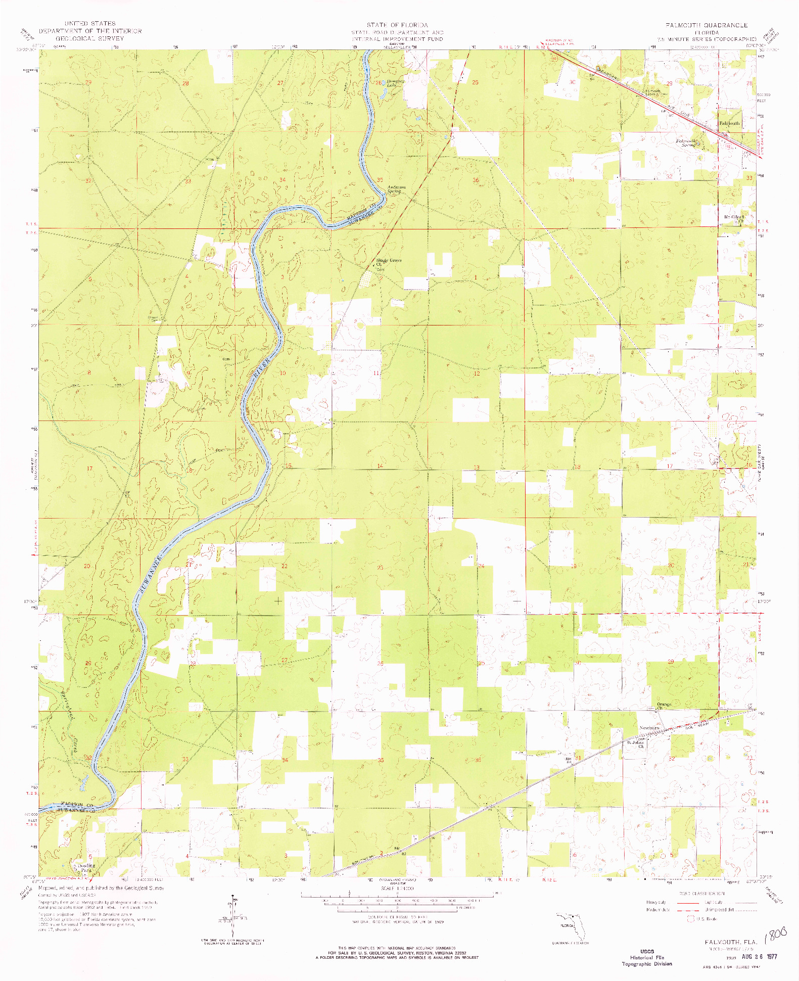 USGS 1:24000-SCALE QUADRANGLE FOR FALMOUTH, FL 1959